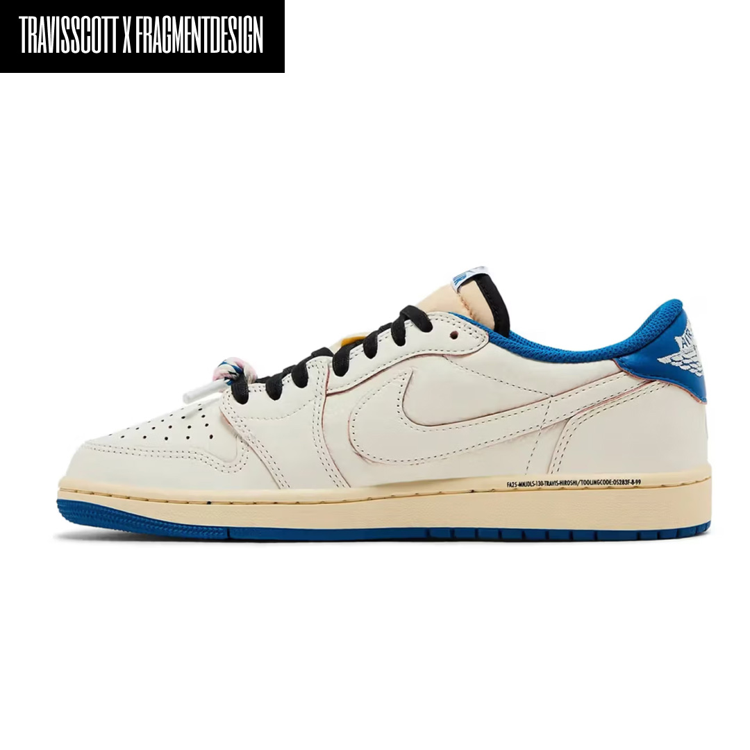 Jordan 1 x Travis Scott x Fragment Retro Low OG SP Military Blue, Jordan 1 x Travis Scott x Fragment Retro High OG SP Military Blue 착용 스타일 - 2