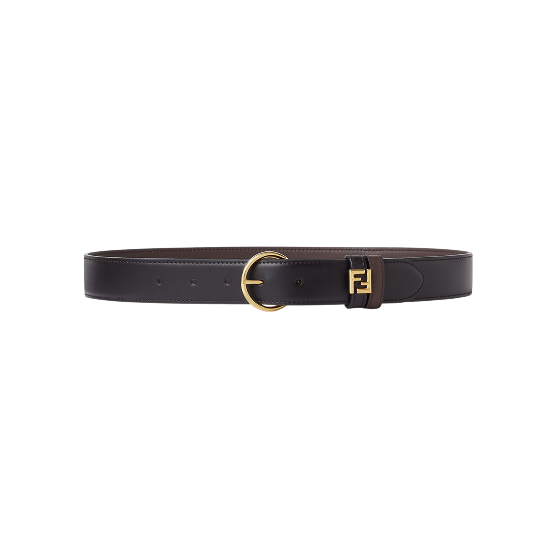 8C0753AAIWF1DDQ (W) Fendi FF Leather Reversible Belt Black Brown