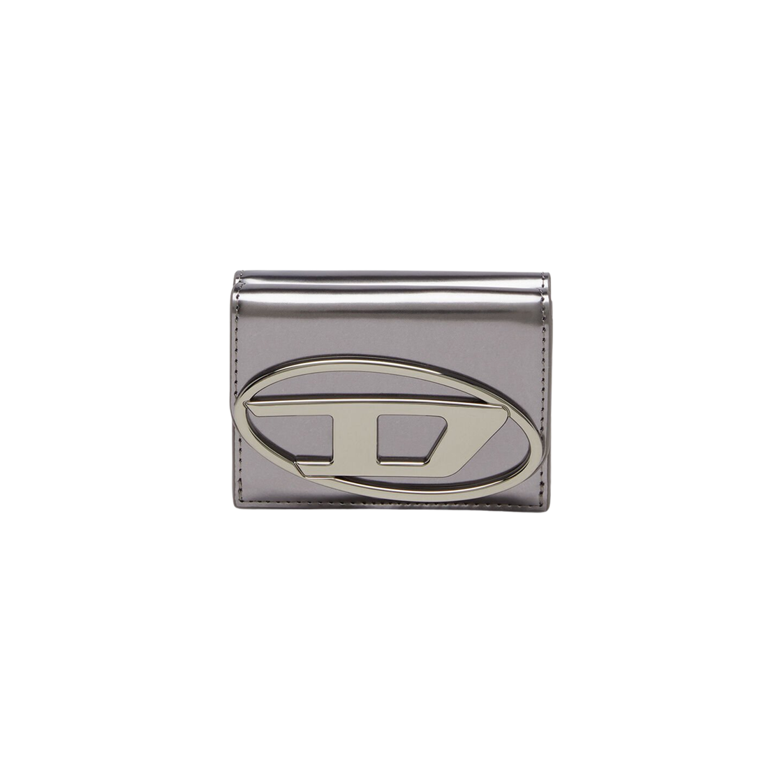 디젤 1DR 트라이폴드 코인 XS Ii 미러드 레더 월렛 그레이(Diesel 1DR Tri-Fold Coin XS Ii Wallet in Mirrored Leather Grey)