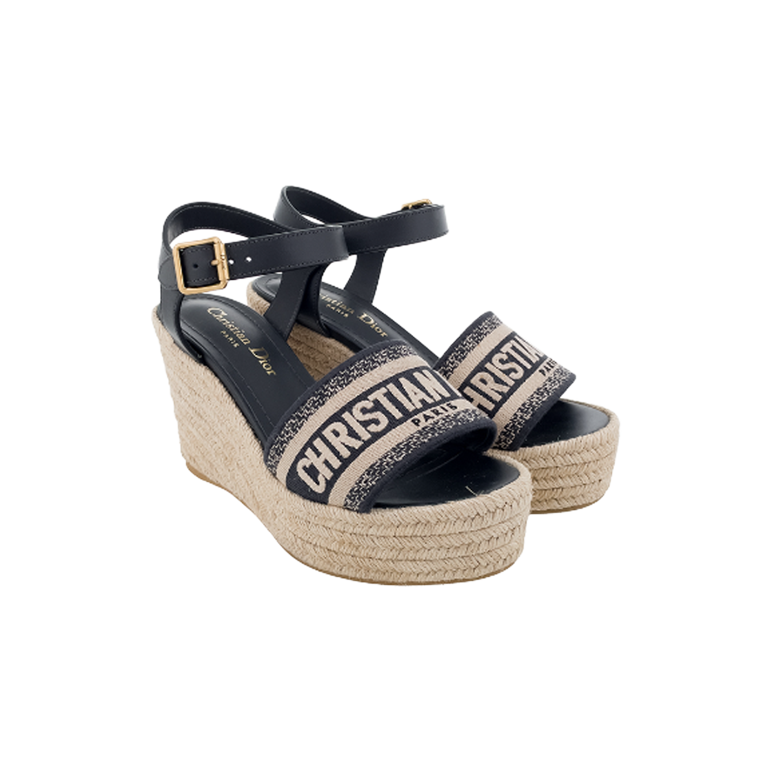 ITW5FT5LD7AQ Dior Dway Wedge Heel Sandal 36 Deep Blue