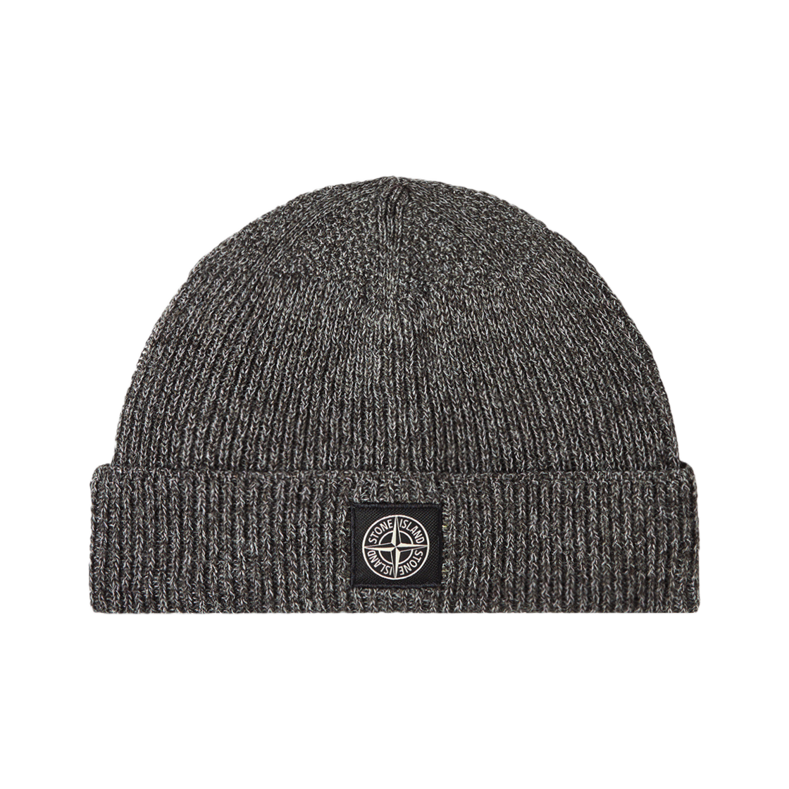 스톤 아일랜드 N100001 니트 리플렉티브 비니 리플렉티브 코팅 앤 컴퍼스 패치 시멘트 멜란지 - 25FW(Stone Island N100001 Knit Reflective Beanie with Reflective Coating and Compass Patch Cement Melange - 25FW)