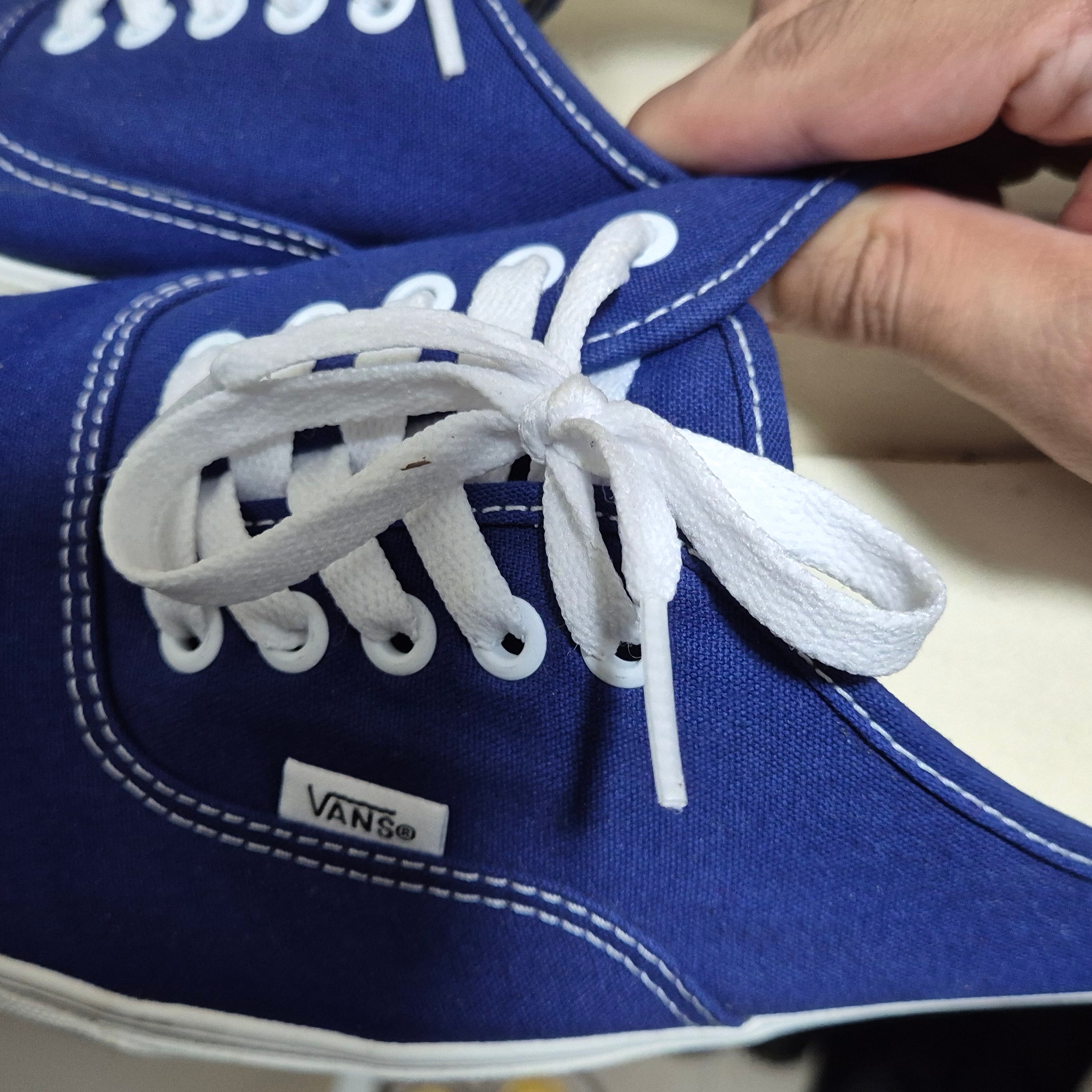Vans Canvas Authentic Mule Blue 착용 스타일