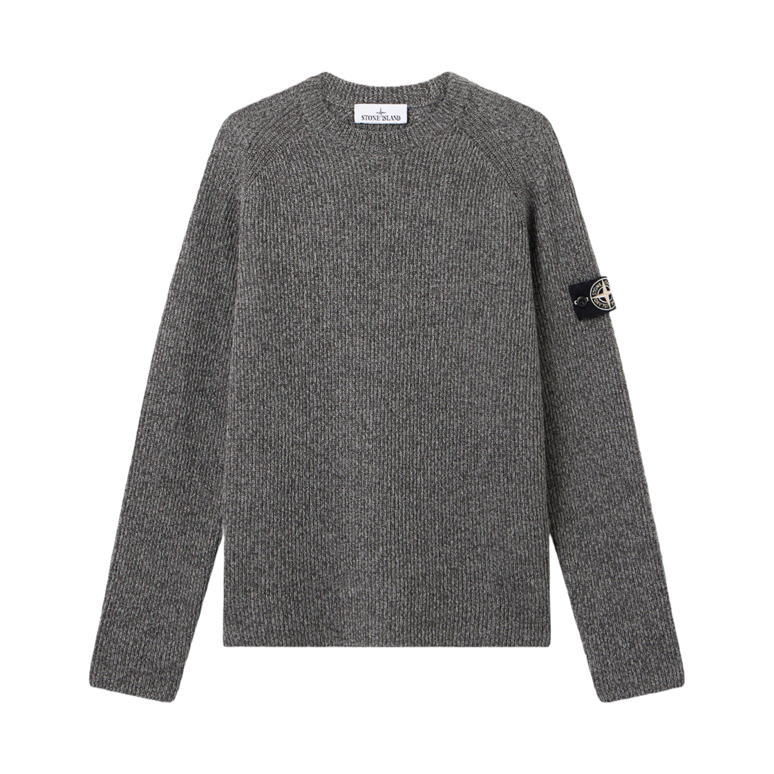 스톤 아일랜드 5100026 니트 리플렉티브 크루넥 점퍼 리플렉티브 코팅 시멘트 멜란지 - 25FW(Stone Island 5100026 Knit Reflective Crewneck Jumper with Reflective Coating Cement Melange - 25FW) - 1