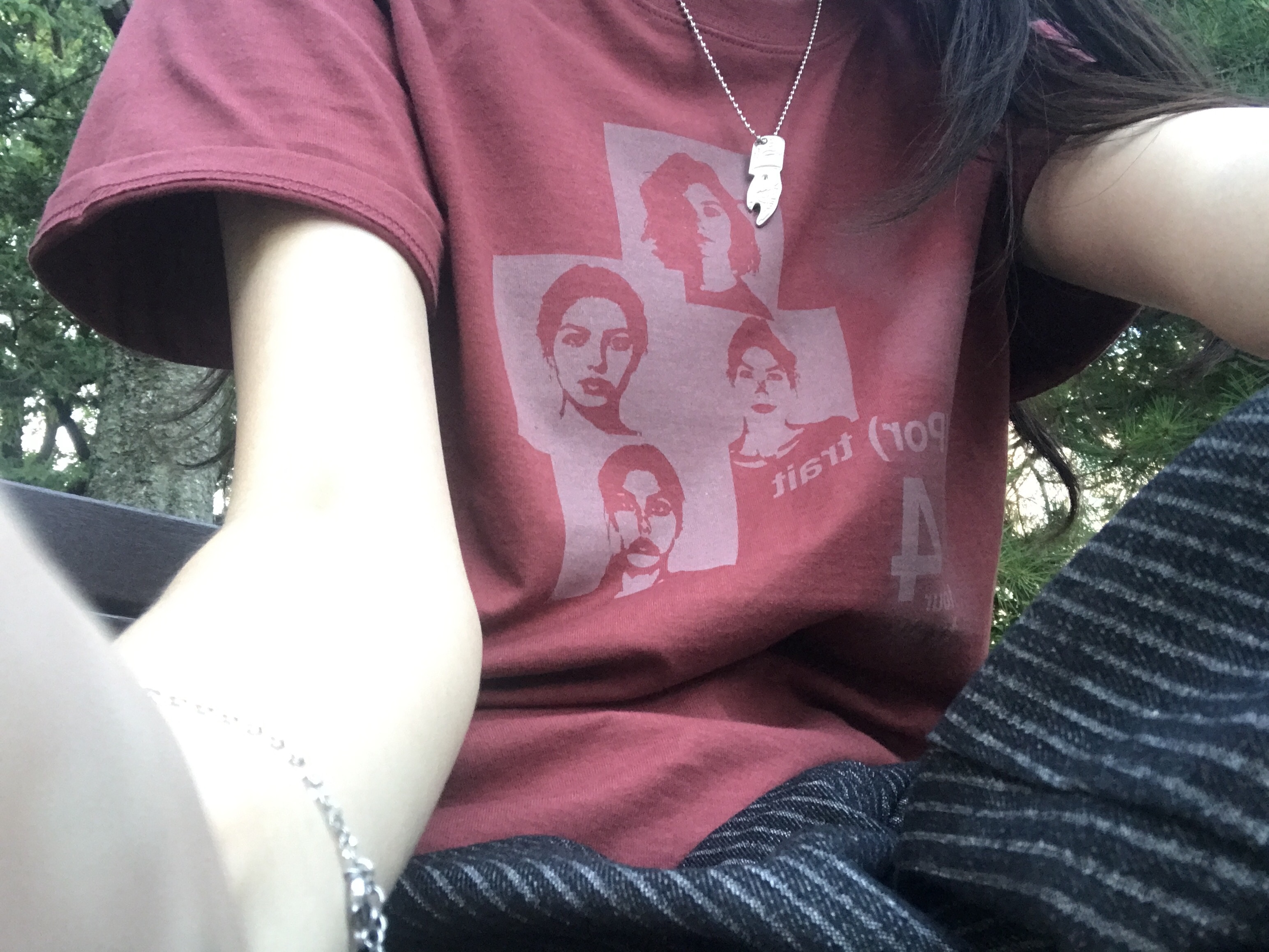 Hysteric Glamour You Pay Necklace Silver 착용 스타일