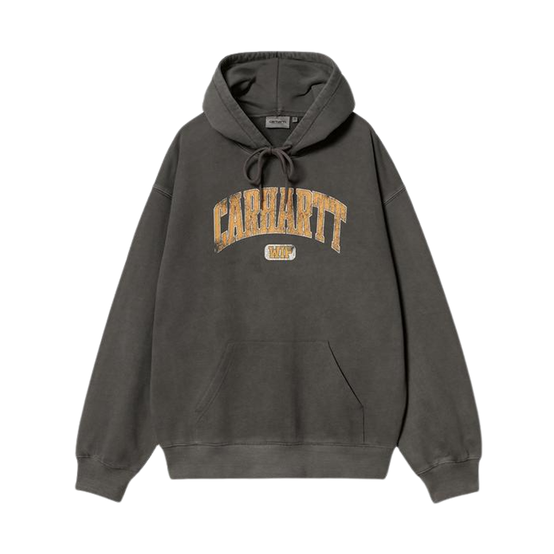 I034726-89-GD Carhartt WIP Hooded Library Sweatshirt Black Garment Dyed