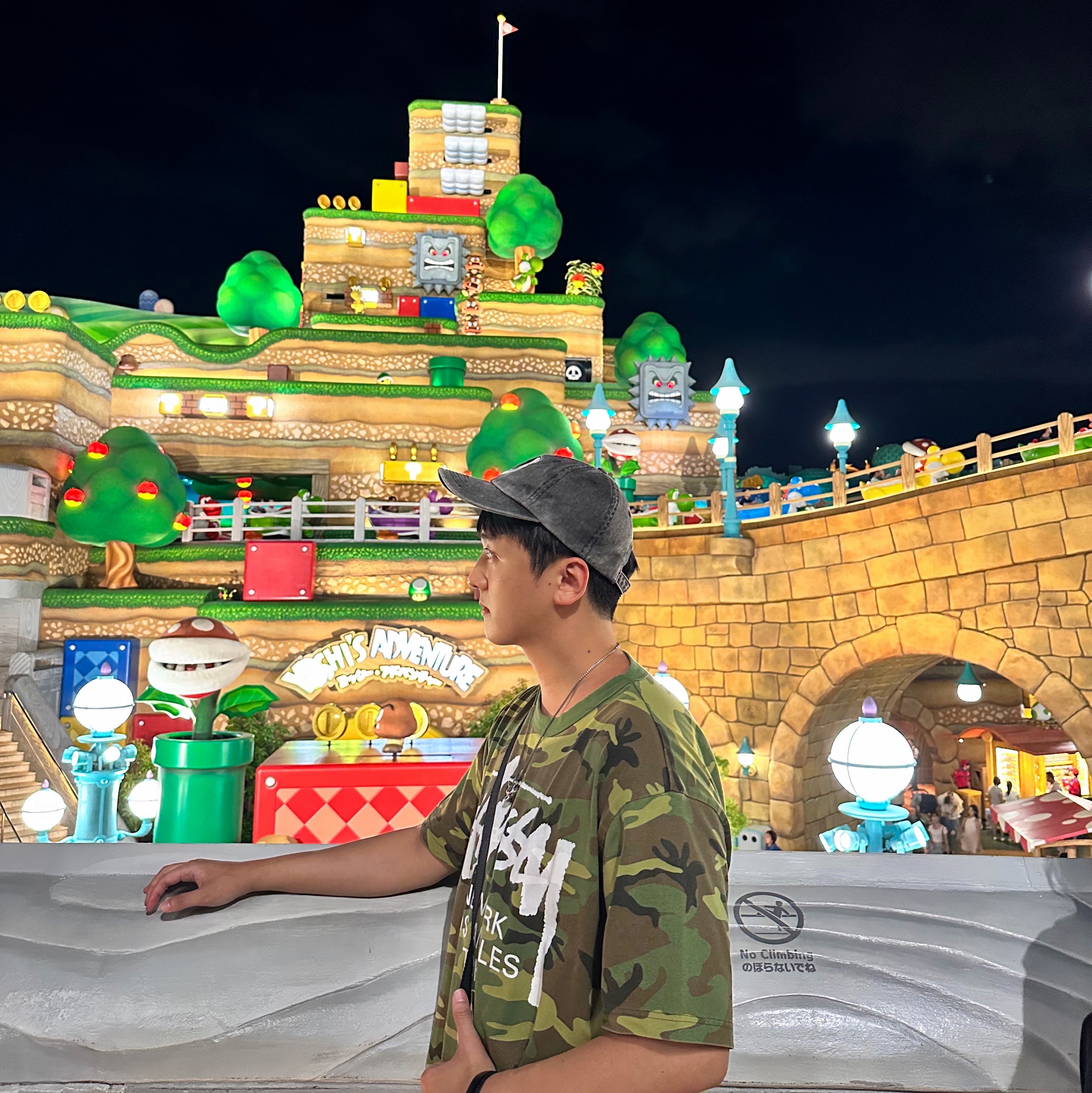 Stussy World Tour T-Shirts Camo 2025, Supreme Pigment Print S Logo 6-Panel Black - 23FW 착용 스타일 - 3