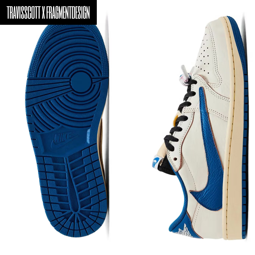Jordan 1 x Travis Scott x Fragment Retro Low OG SP Military Blue, Jordan 1 x Travis Scott x Fragment Retro High OG SP Military Blue 착용 스타일 - 3