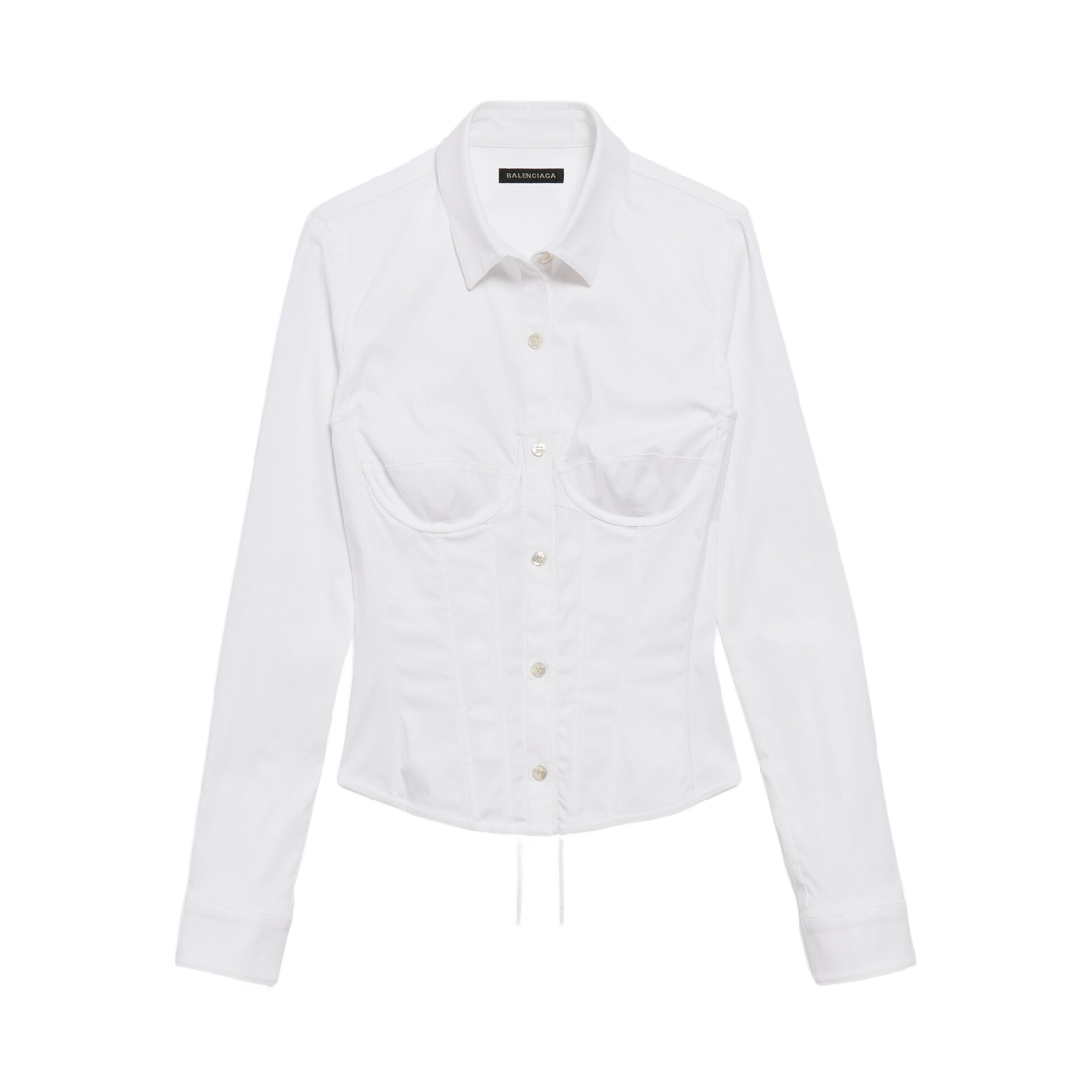 850782TSM199000 (W) Balenciaga Corseted Shirt In White