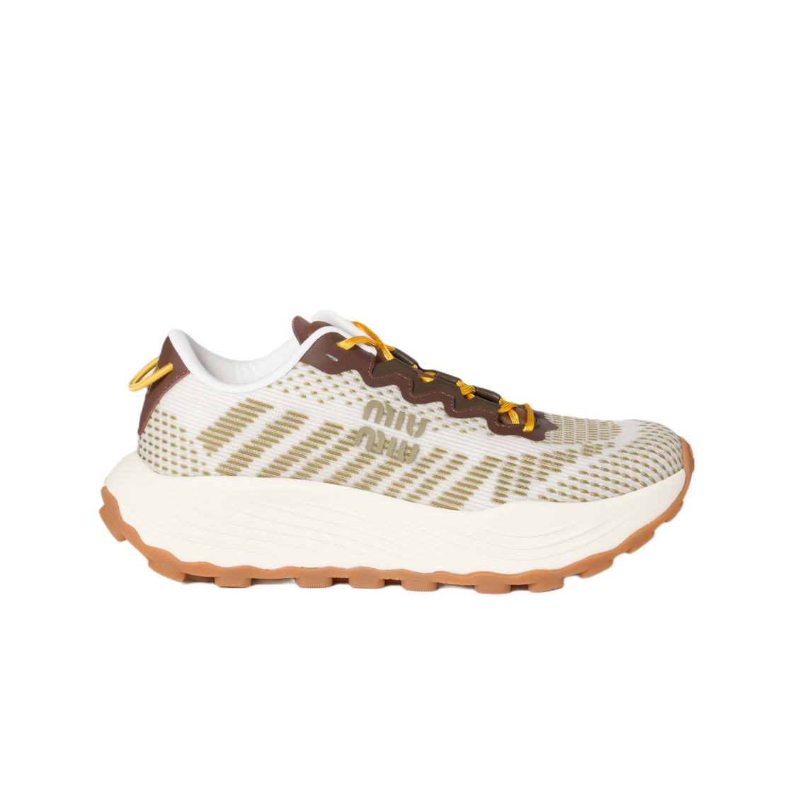 5E480E-3LED-F077G (W) Miu Miu Technical Fabric Sneakers Ivy Green