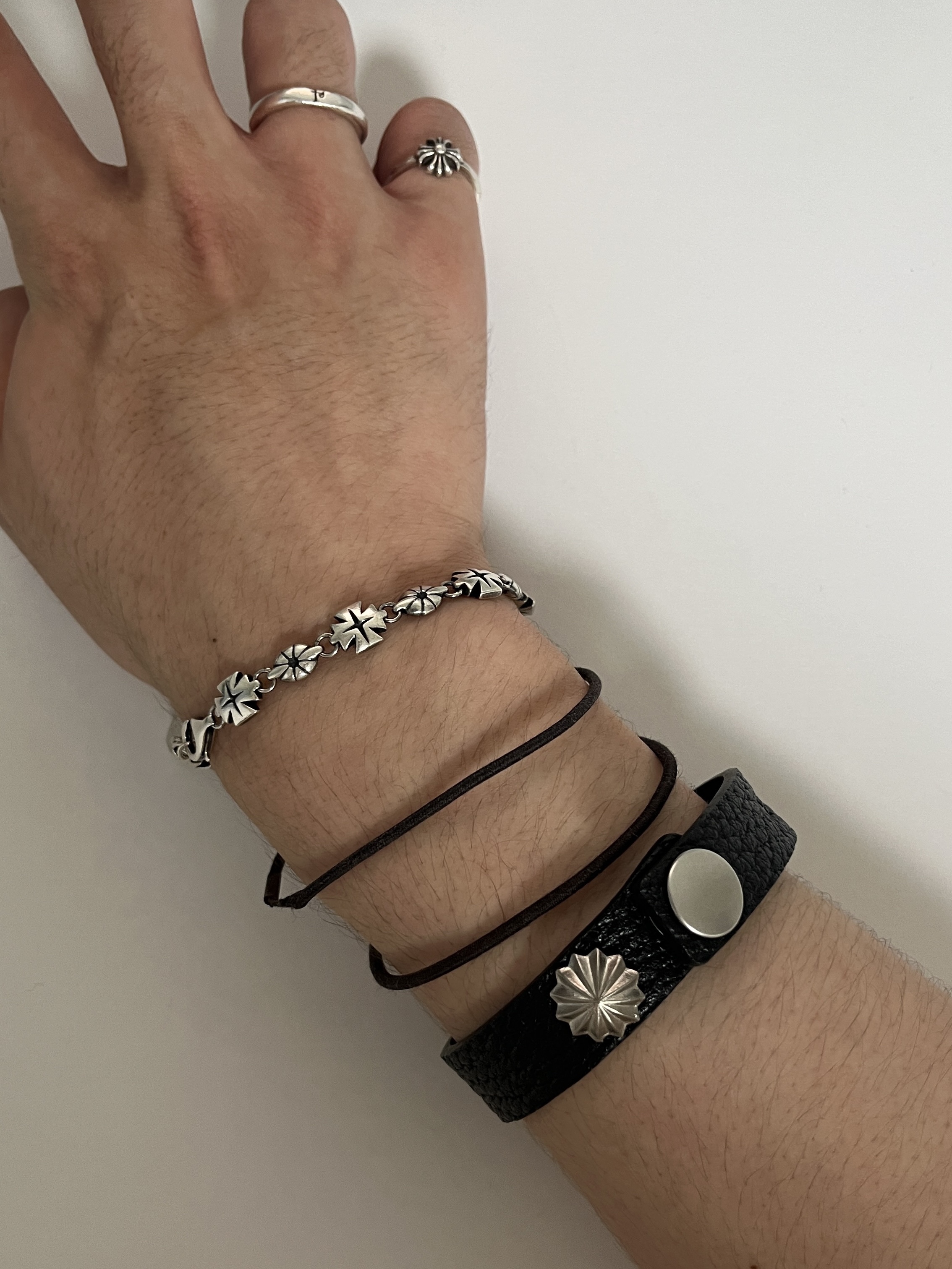 Polyteru 925 Silver Bracelet 001 (Cross & Hanabi Lemon) 착용 스타일