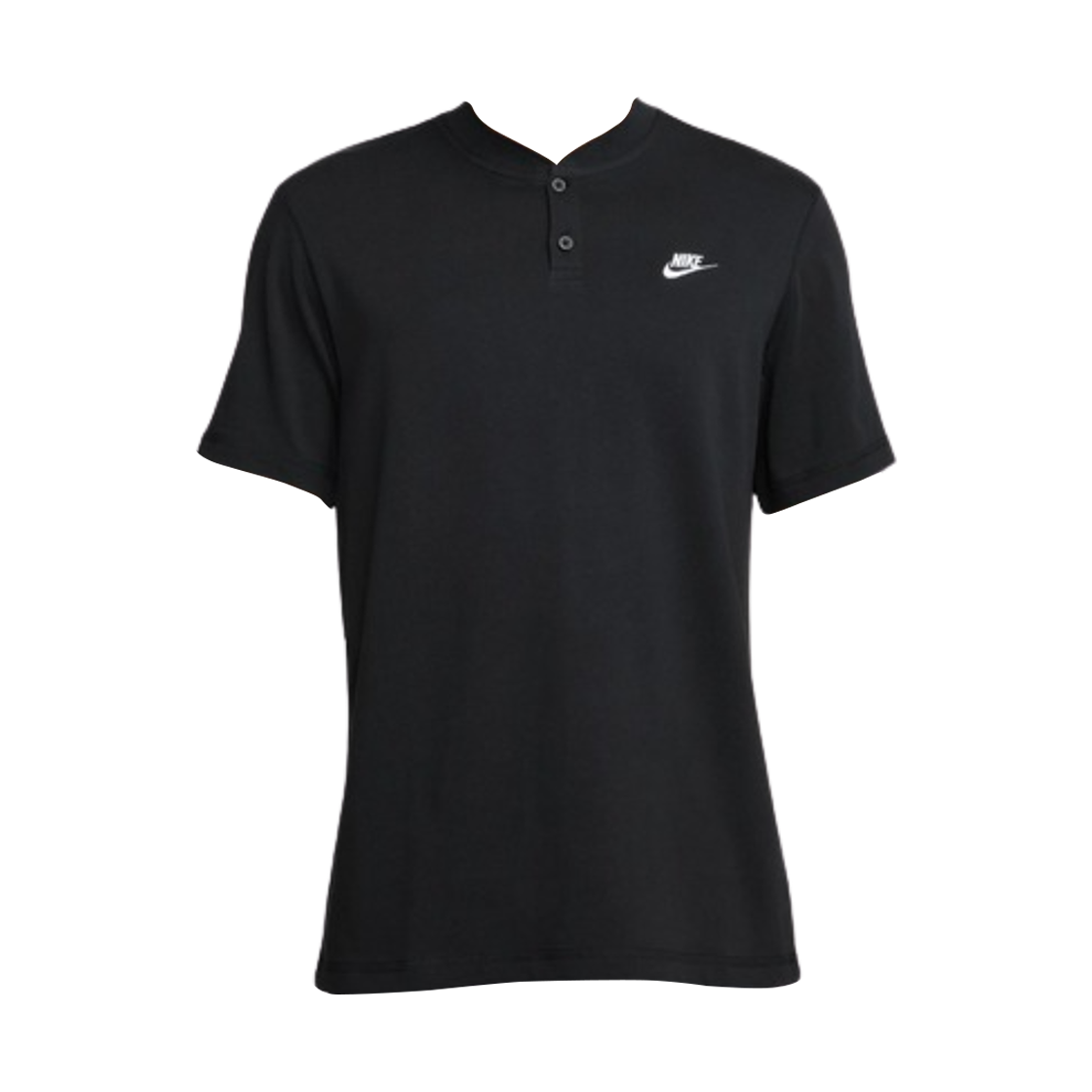 HQ5975-010 Nike Club Short Sleeve Henley Black White