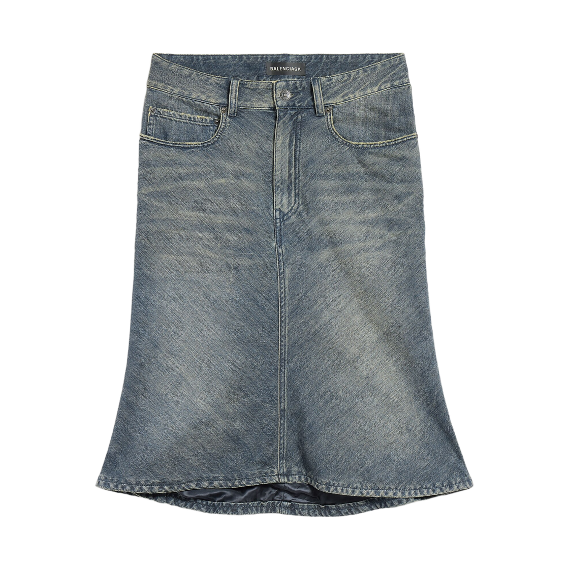 852330TTW763394 (W) Balenciaga Godet Midi Skirt In Blue