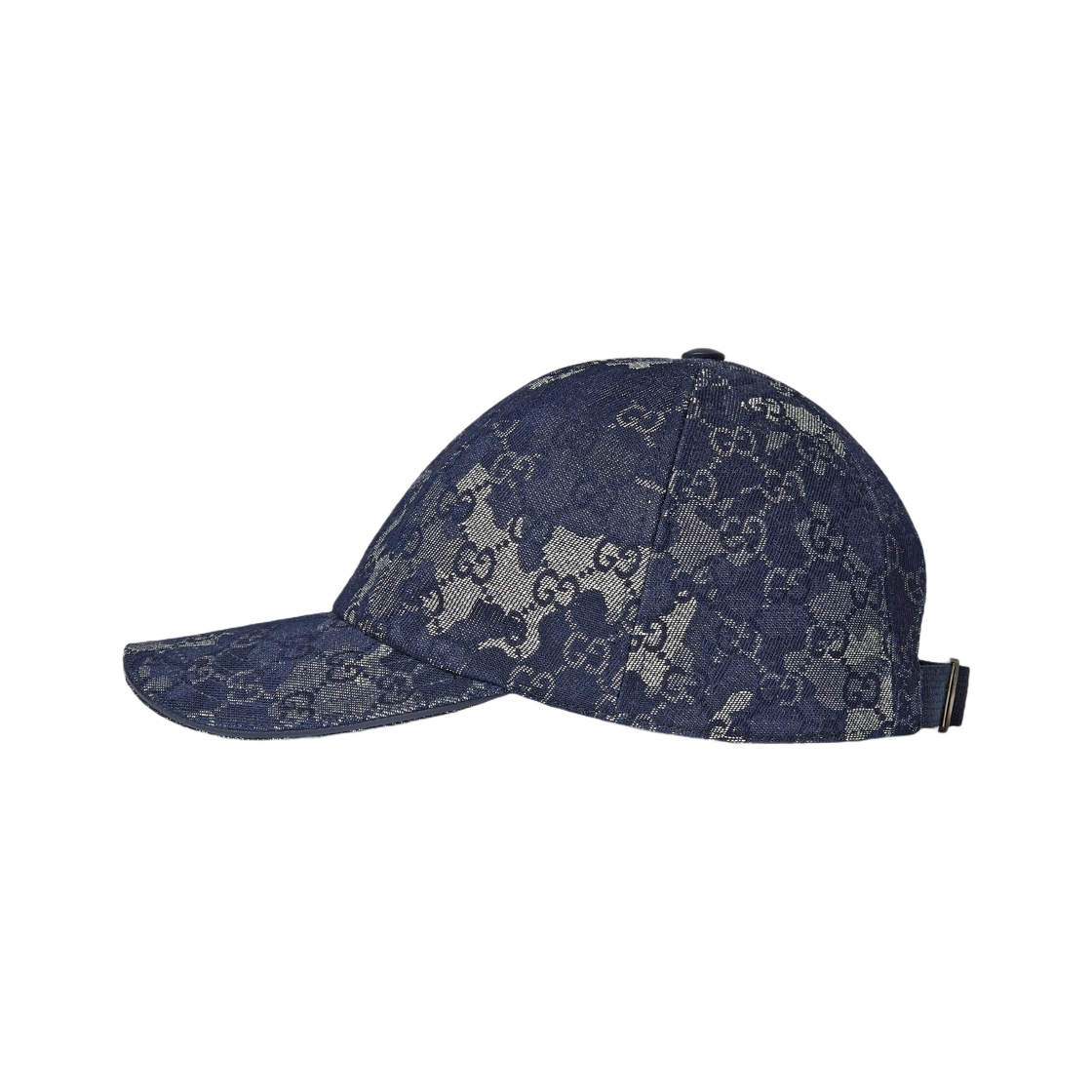 구찌 GG 데님 베이스볼 햇 웹 다크 블루 카모플라주 이펙트(Gucci GG Denim Baseball Hat with Web Dark Blue Camouflage Effect) - 2