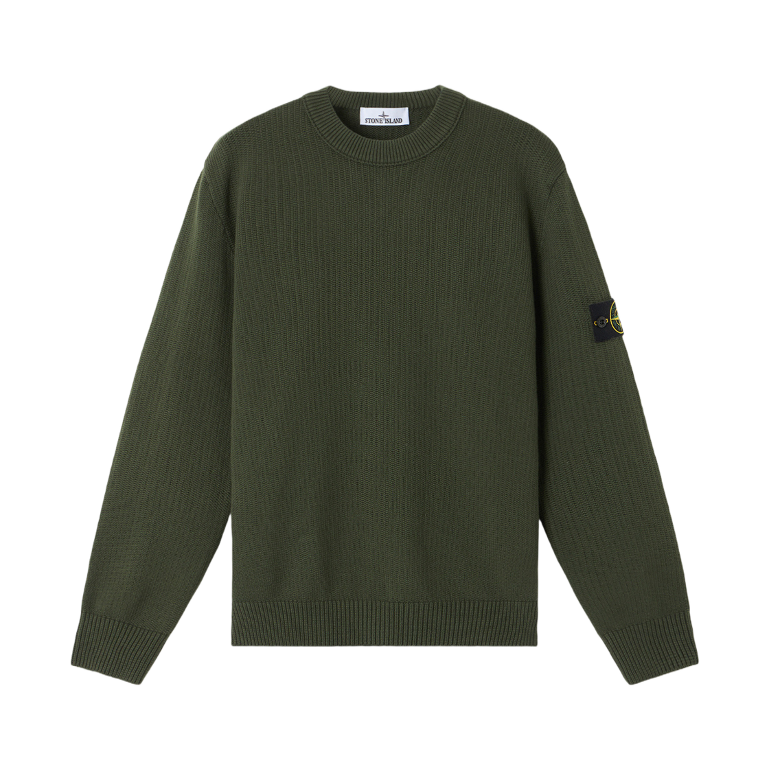 K2S1551000-49S00A2-V0054 Stone Island 5100049 Winter Cotton Crewneck Jumper with Ribbed Trims Military Green - 25FW