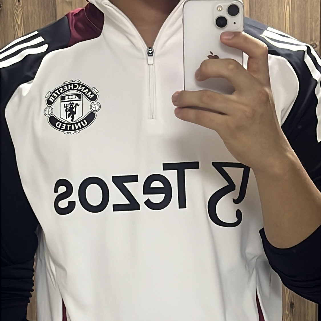 Adidas Manchester United Tiro 24 Training Top Off White Black - KR Sizing 착용 스타일