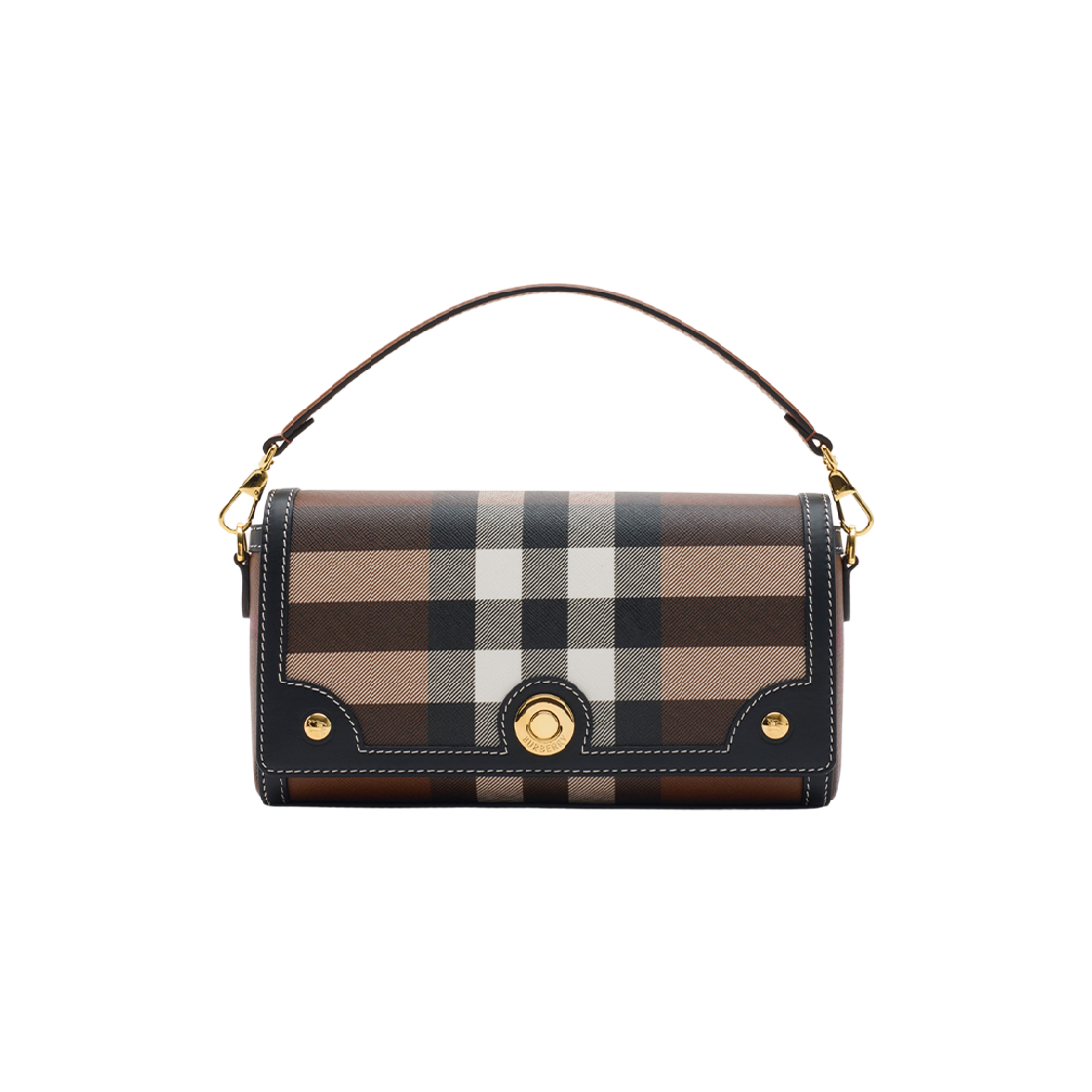 8112230 Burberry Top Handle Note Bag Dark Birch Brown