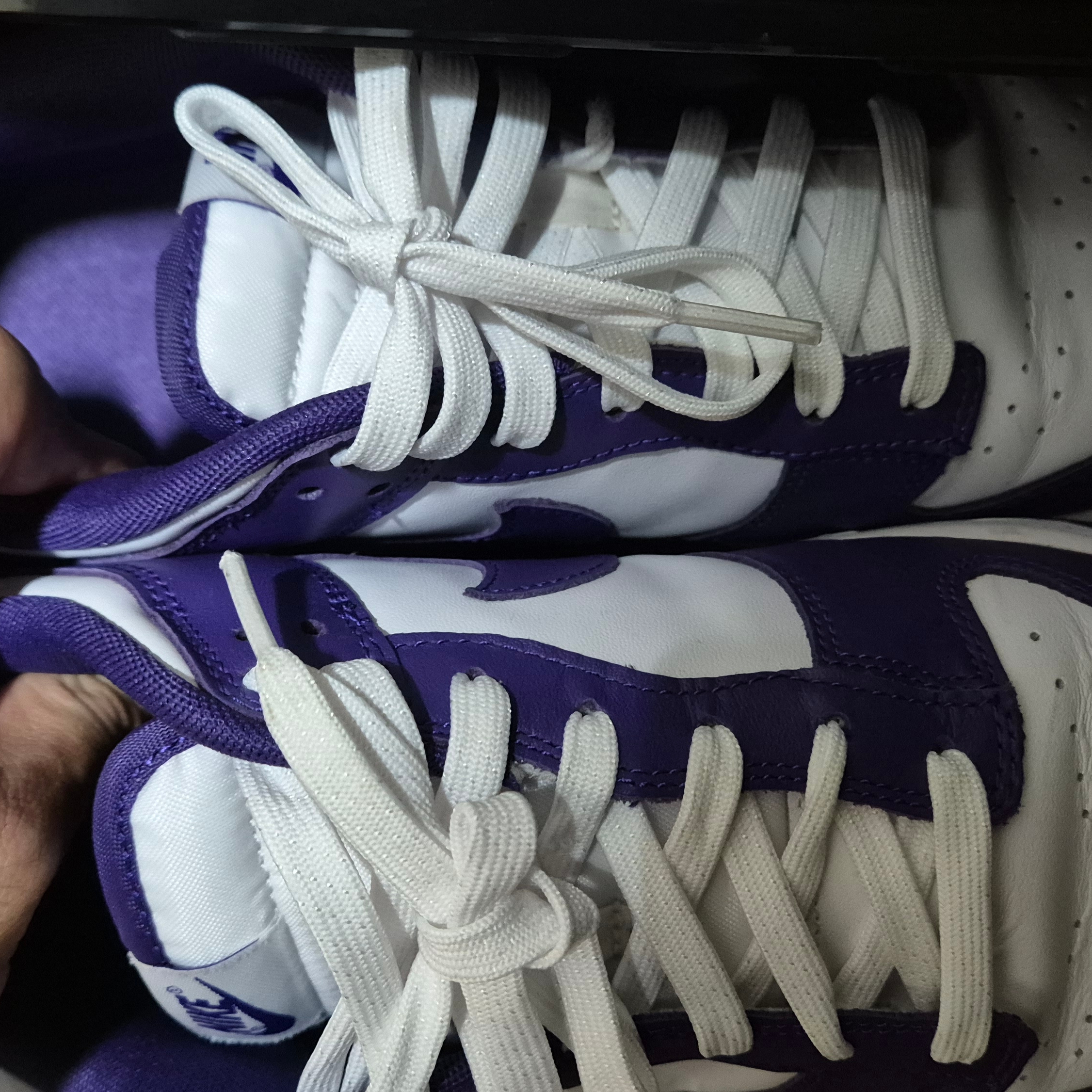Nike Dunk Low Retro Championship Court Purple 착용 스타일