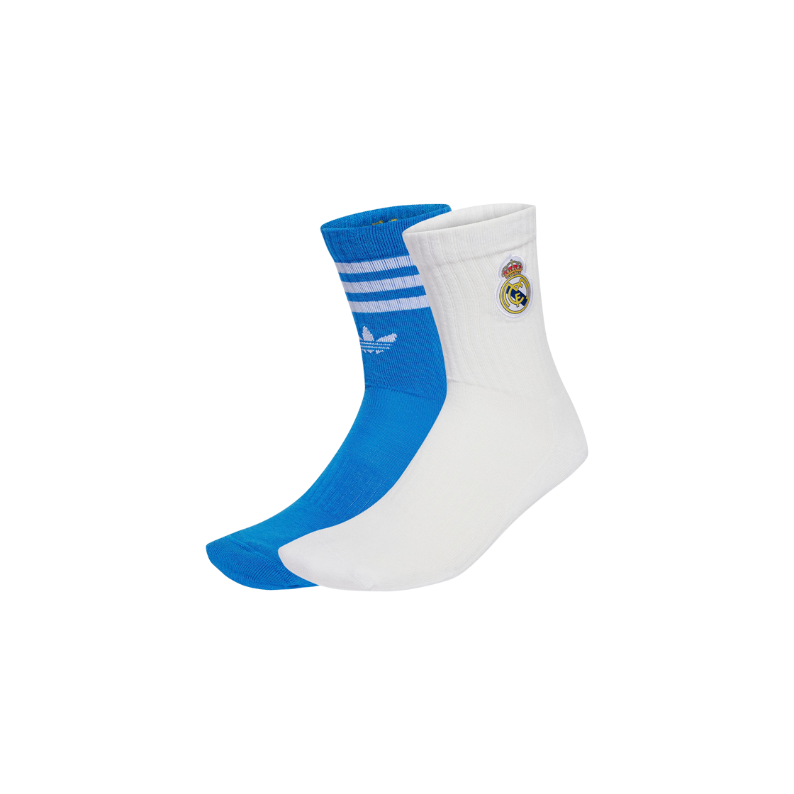 JX3186 Adidas Real Madrid Socks White Blue Bird (2 Pack)