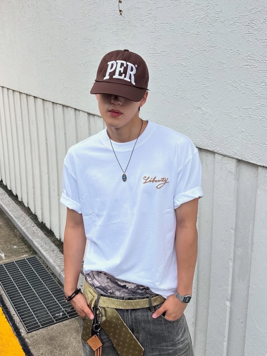 Permanent Archive 5-Panel PER Cap Brown 착용 스타일 - 4
