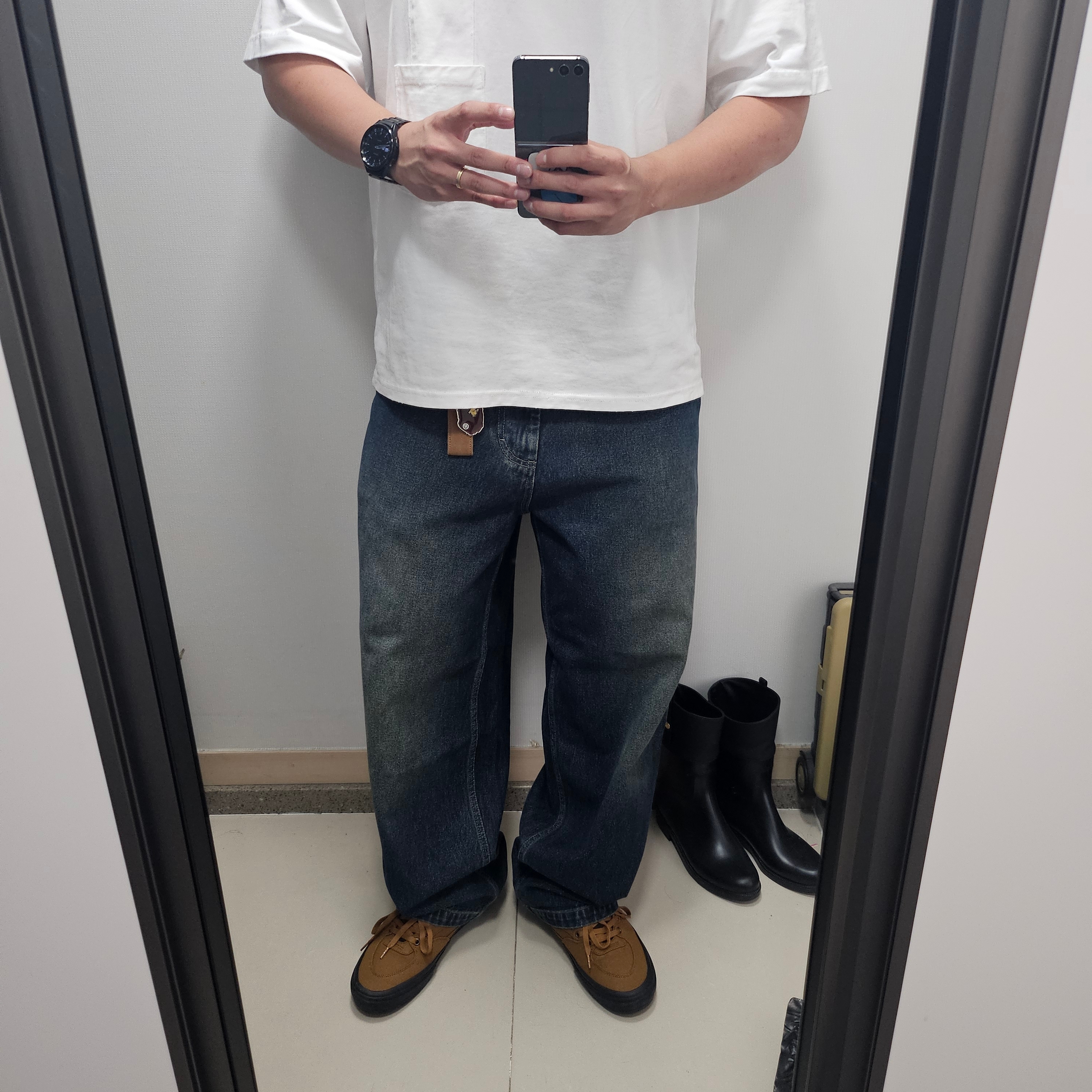 Polar Skate Co. Big Boy Og Logo Pants Light Blue, Vans Duck Canvas Skate Half Cab Brown 착용 스타일