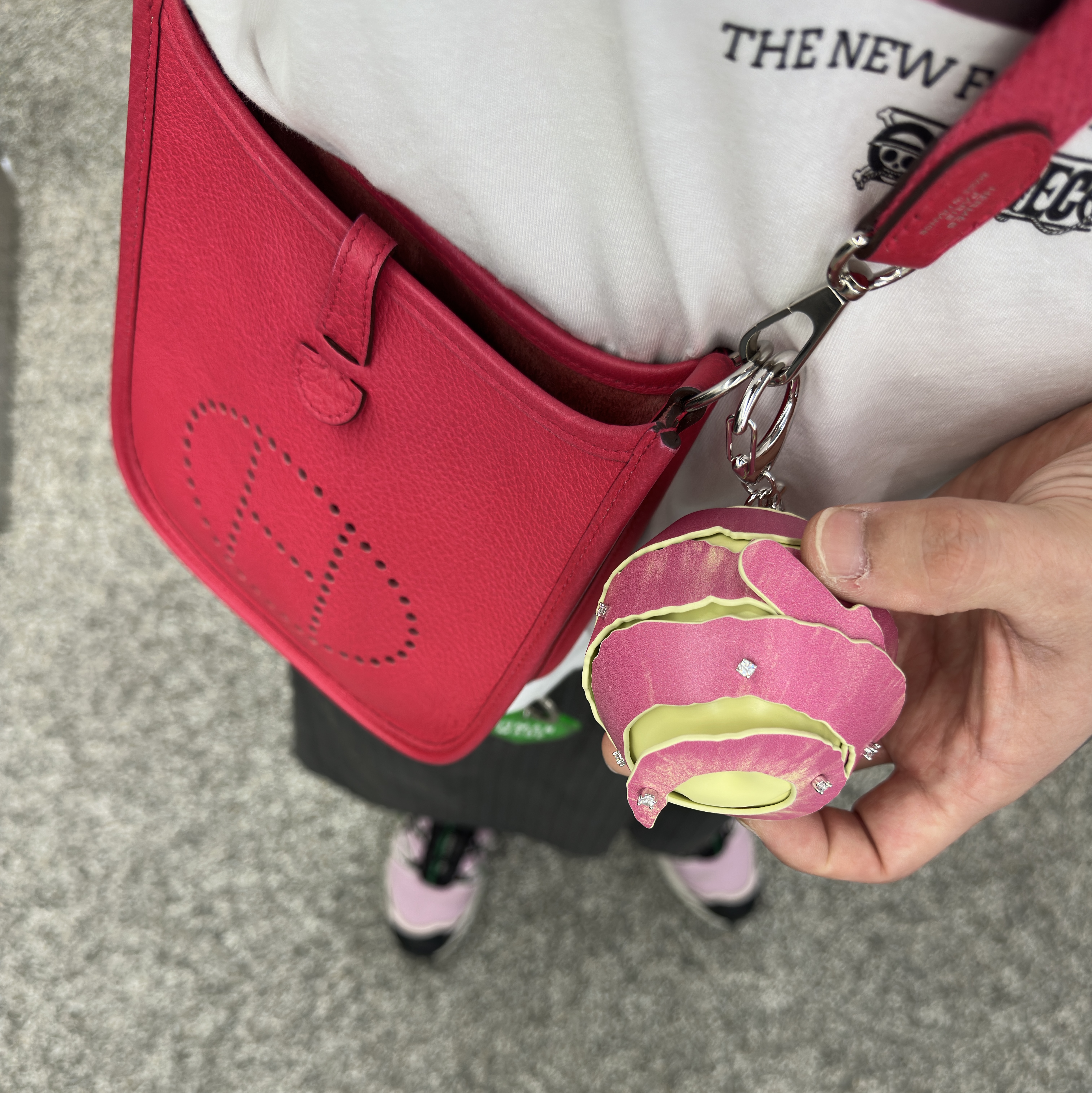 Salomon x Sandy Liang XT-6 Expanse Cradle Pink, Hermes Evelyne 16 Amazone Bag Clemence & Palladium Rose Azalee Rouge Pivoine 착용 스타일 - 3