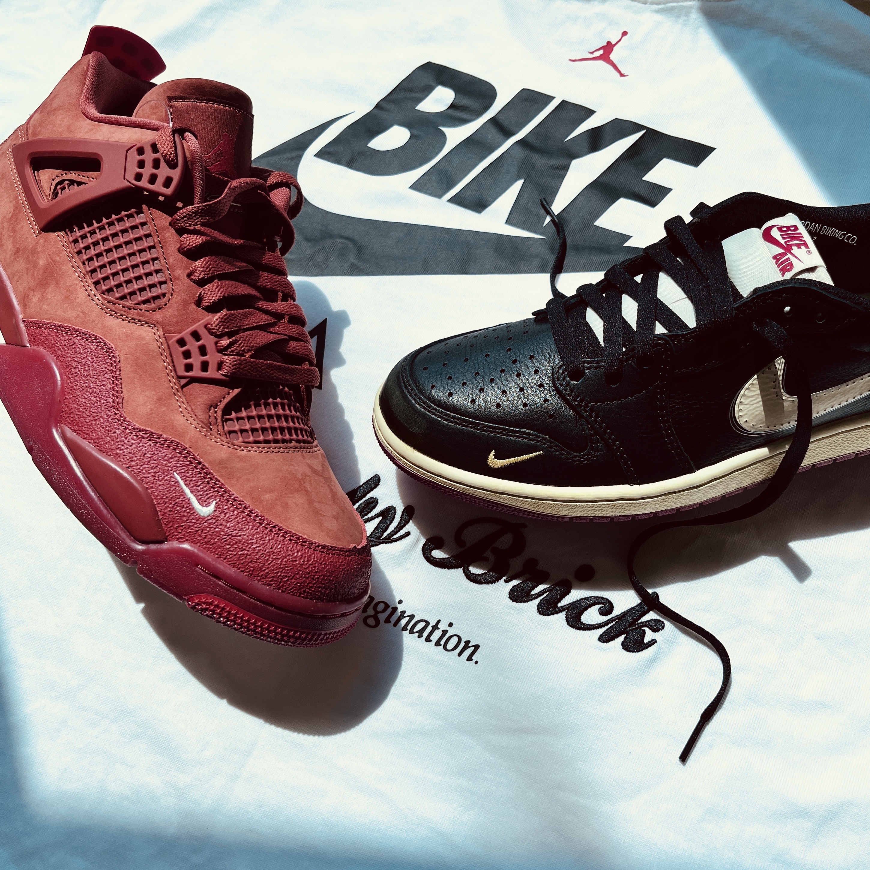 Jordan 1 x Nigel Sylvester Retro Low OG Better With Time, Jordan 4 x Nigel Sylvester Retro OG SP Brick by Brick 착용 스타일 - 3