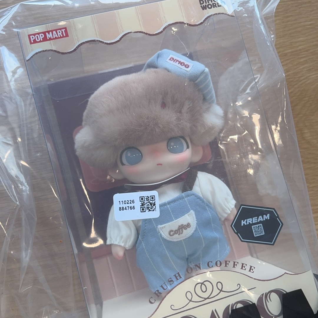 Pop Mart Dimoo Crush On Coffee Series Vinyl Plush Blister Pack 착용 스타일