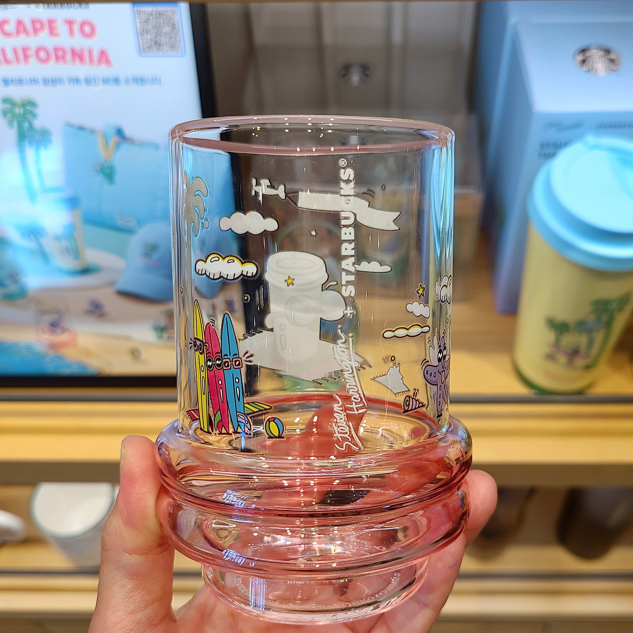 Starbucks Steven Harrington Highball Glass Set, Starbucks SS Steven Harrington Elma Tumbler 473ml 착용 스타일 - 2
