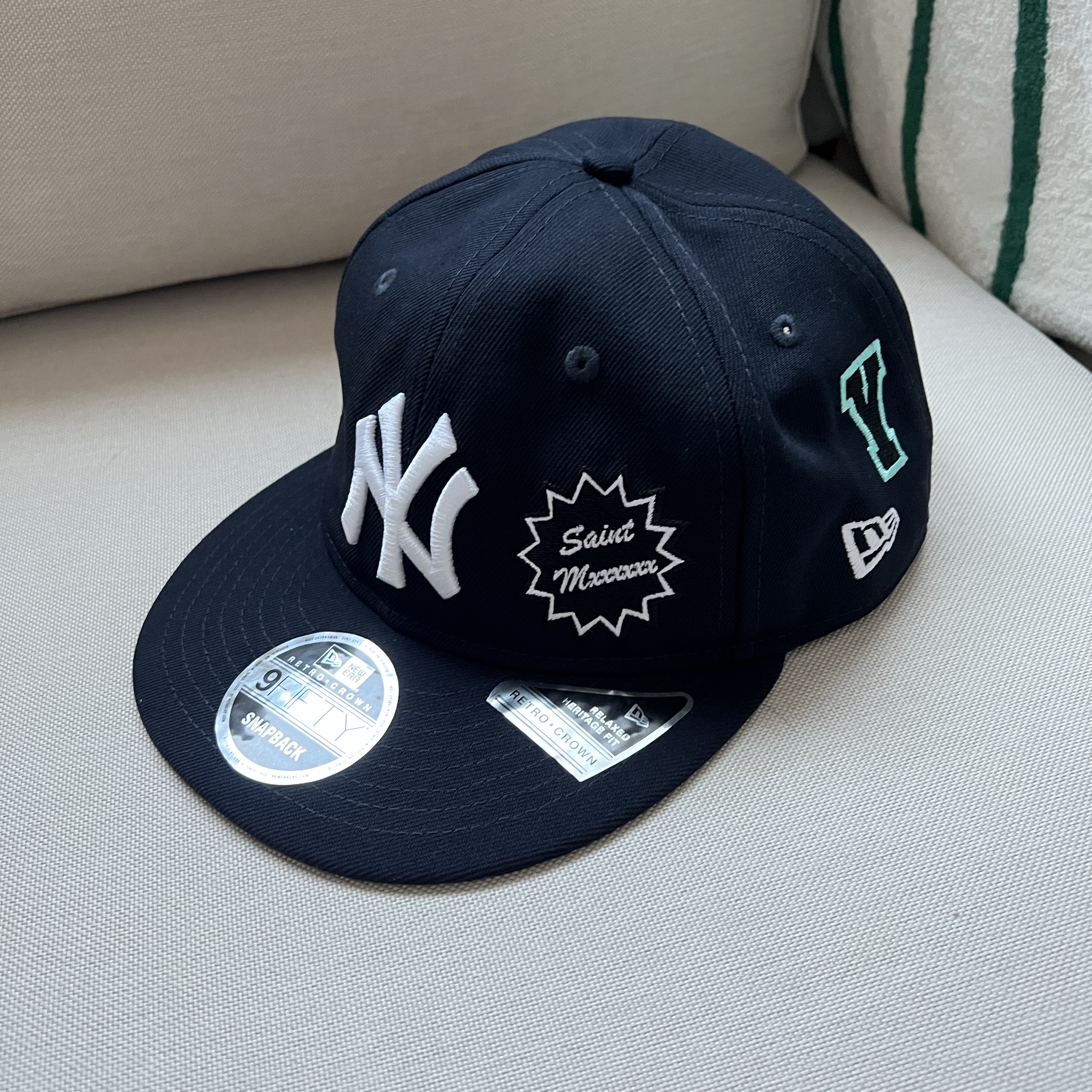New Era MLB x Saint Mxxxxxx Yankees Cap Navy - 25SS 착용 스타일 - 1