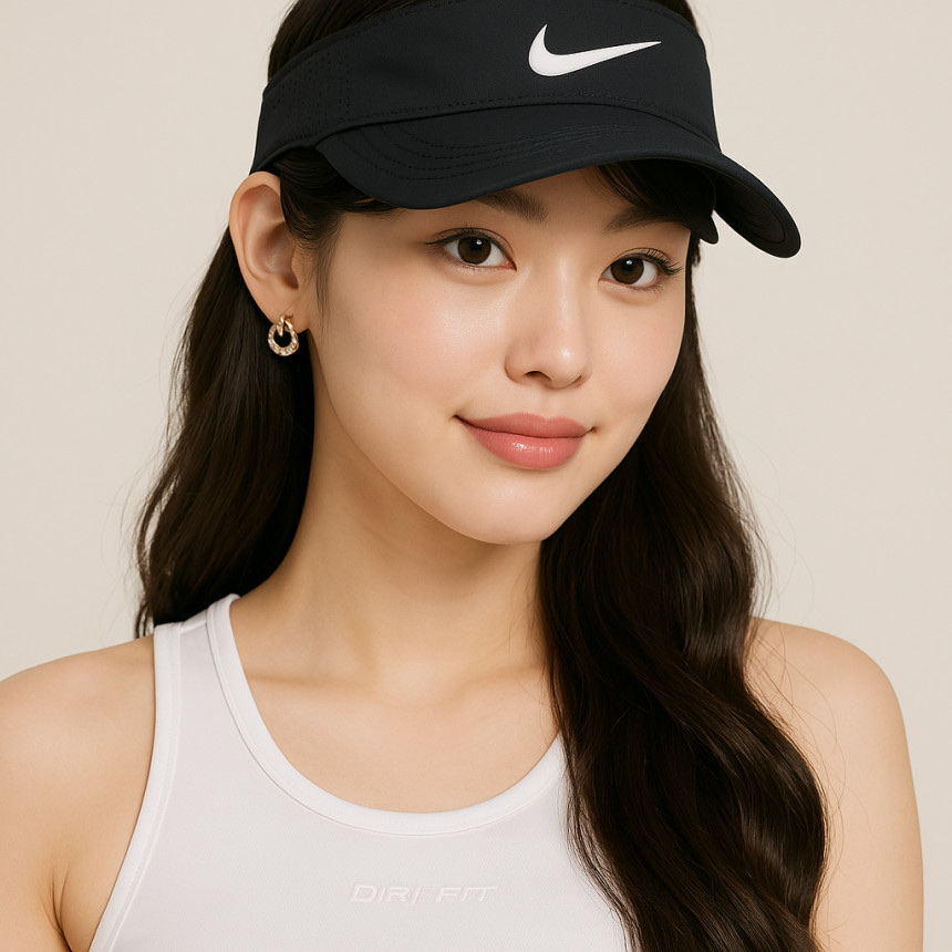 Nike Dri-Fit ADV Ace Tennis Visor Black, Nike Dri-Fit Fly Unstructured Swoosh Cap Hyper Pink Anthracite 착용 스타일