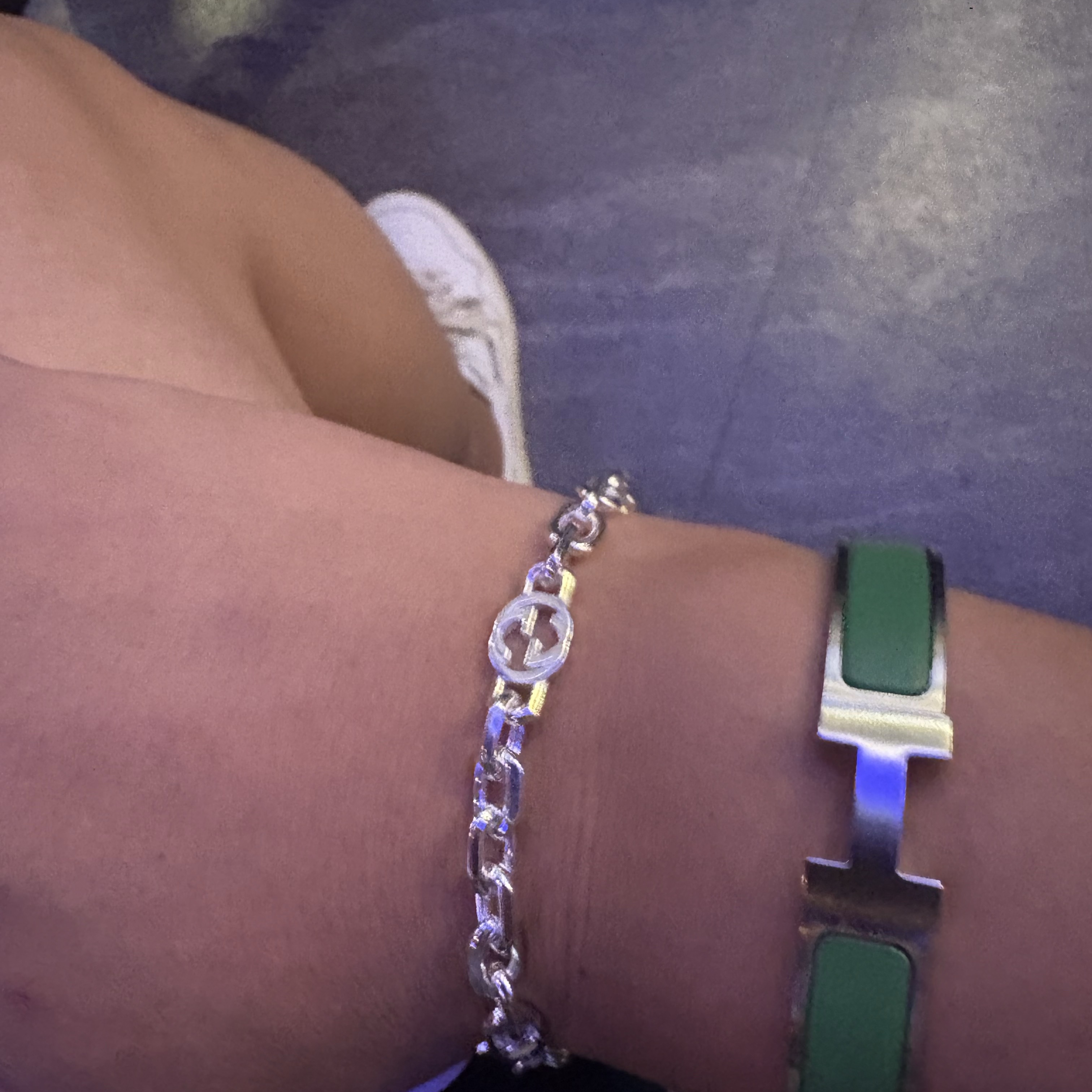 Gucci Interlocking G Bracelet Sterling Silver 착용 스타일