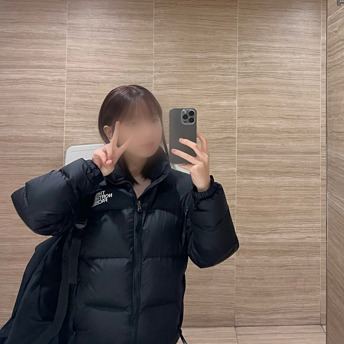 (W) The North Face Nuptse On Ball Jacket Black 착용 스타일
