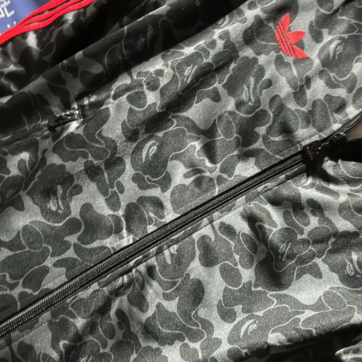 Adidas x BAPE Allover Print Track Top Black - US Sizing 착용 스타일