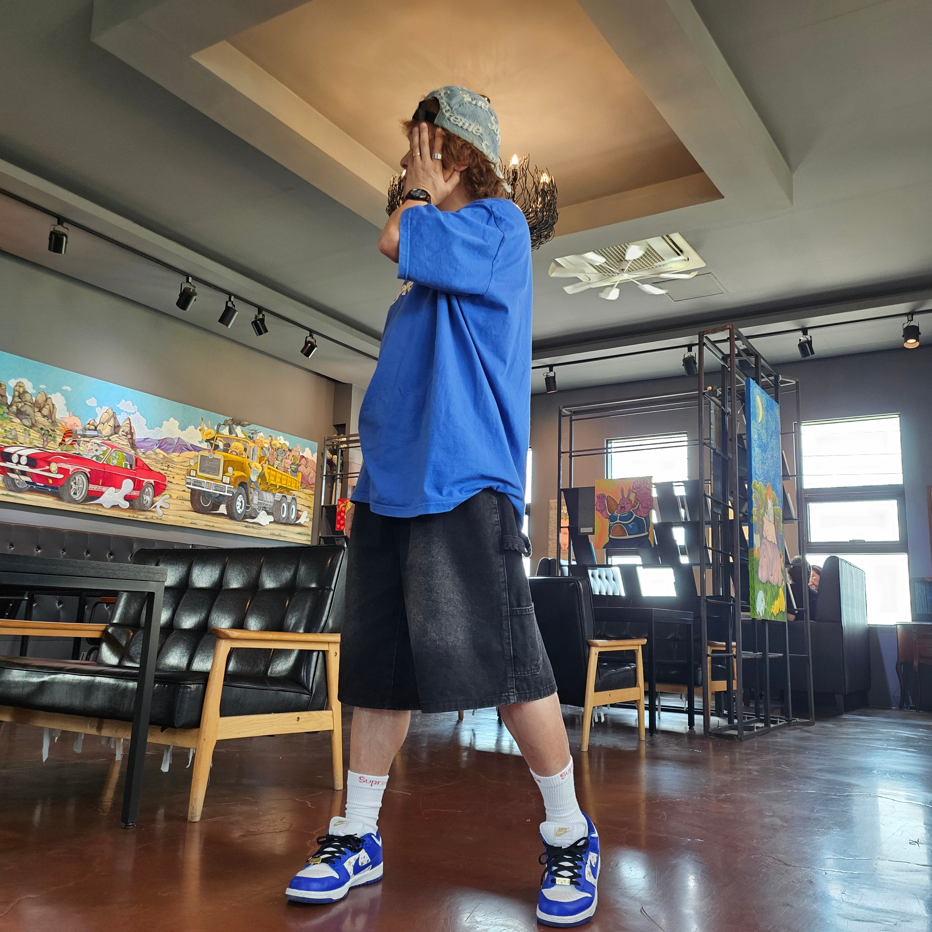 Diesel Dx1509 Stainless Steel Chain Necklace Silver, Nike x Supreme SB Dunk Low Hyper Blue 착용 스타일 - 3