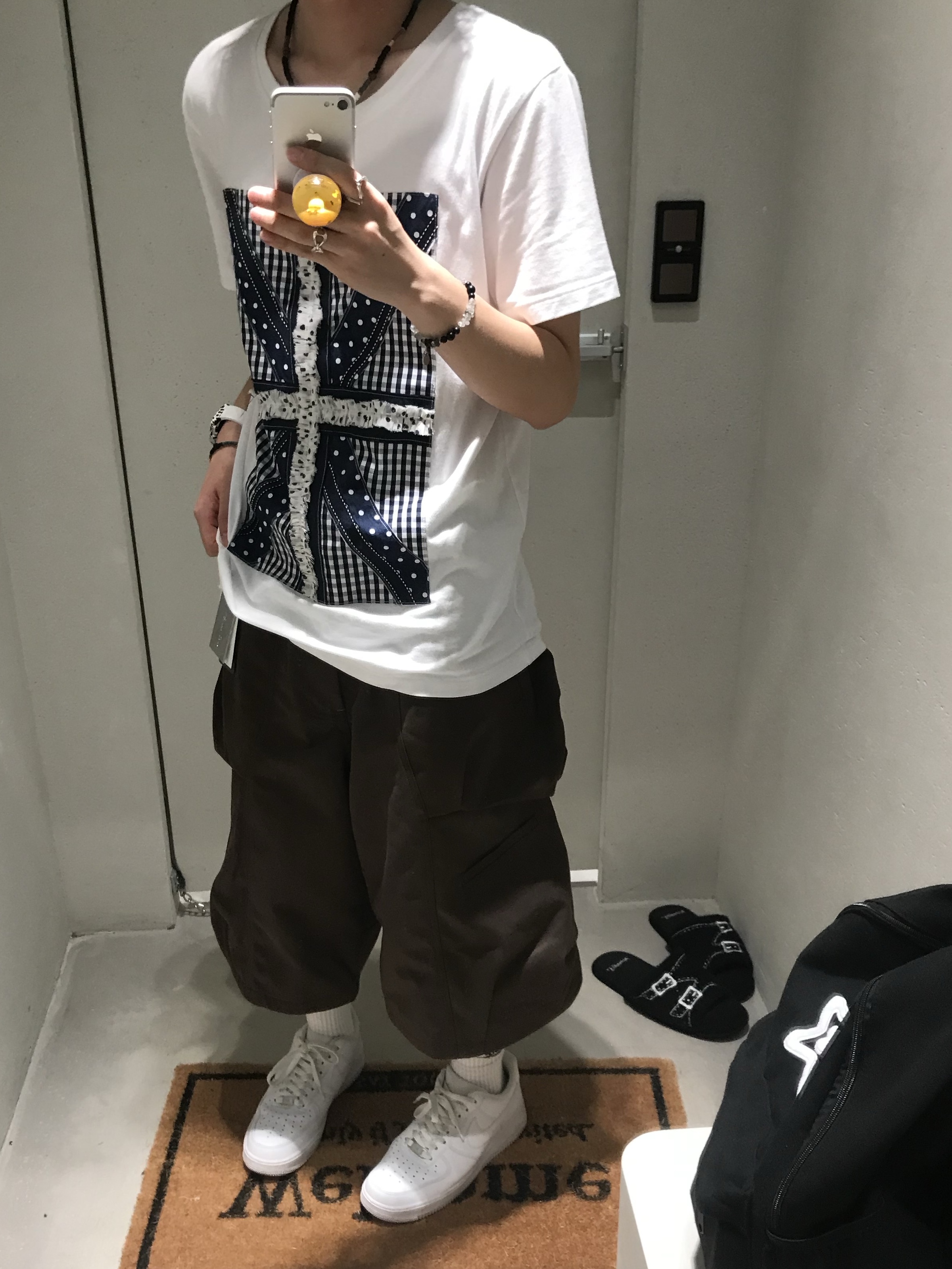Kamien Titan Baggy Pants Light Beige, Nike Air Force 1 '07 Low White 착용 스타일 - 4