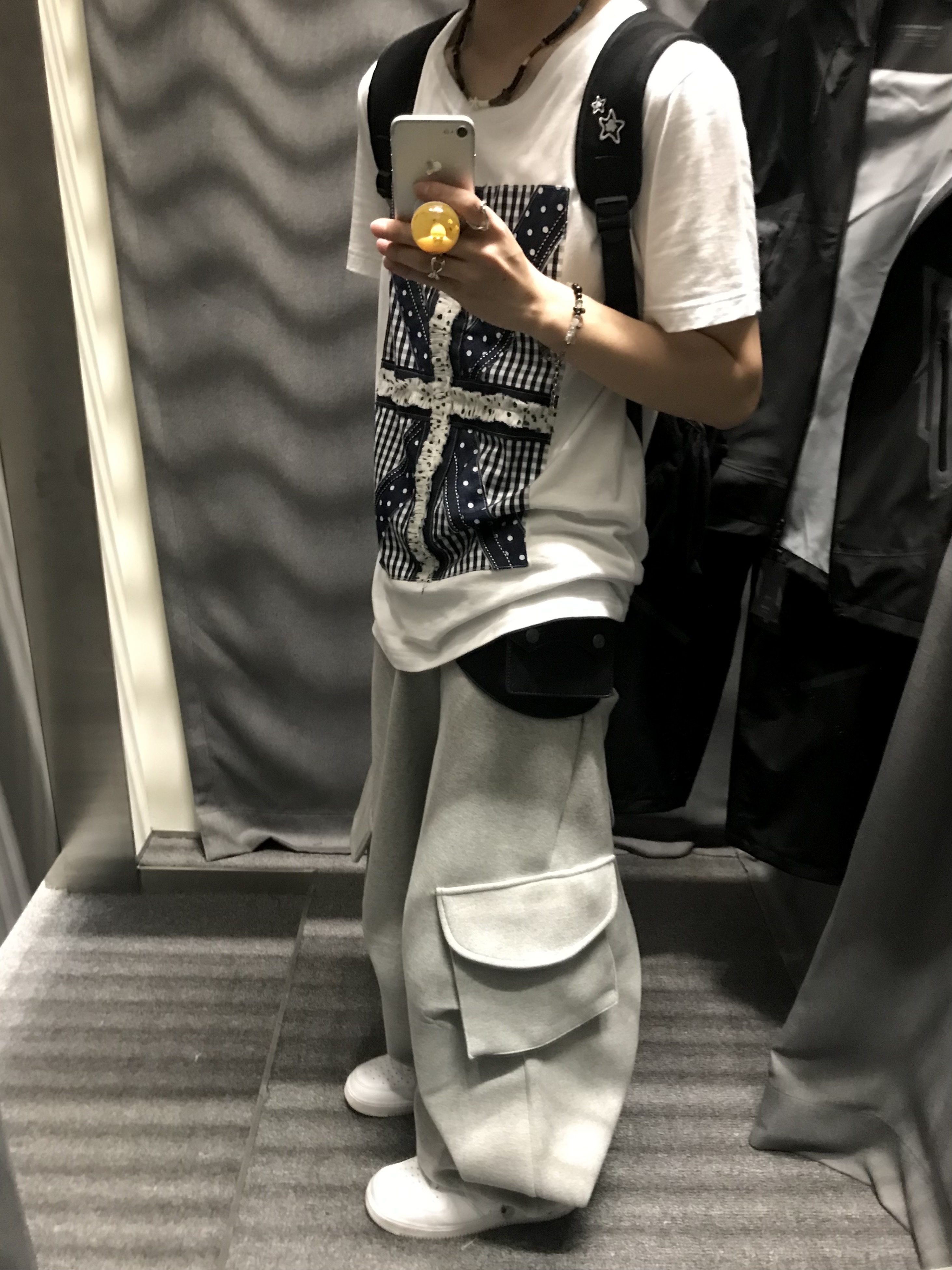 Kamien Titan Baggy Pants Light Beige, Nike Air Force 1 '07 Low White 착용 스타일 - 2
