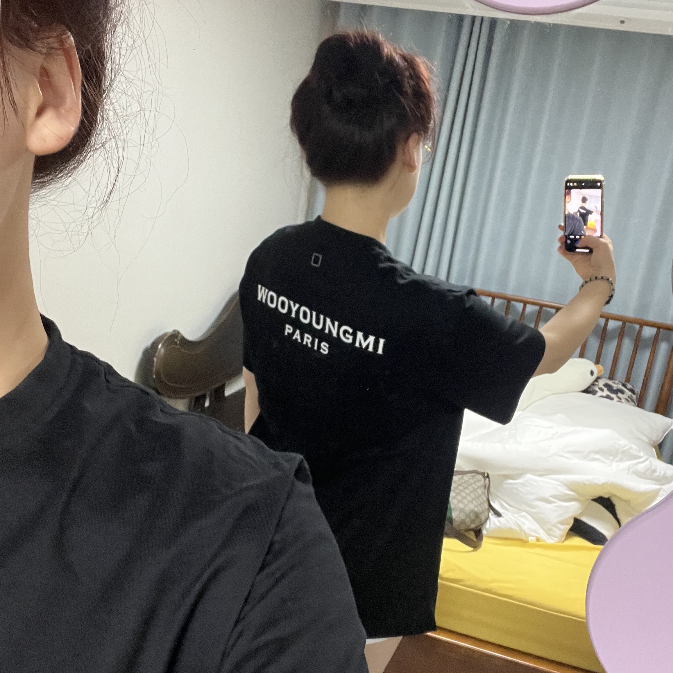Wooyoungmi Cotton Back Logo T-Shirt Black - 25SS 착용 스타일