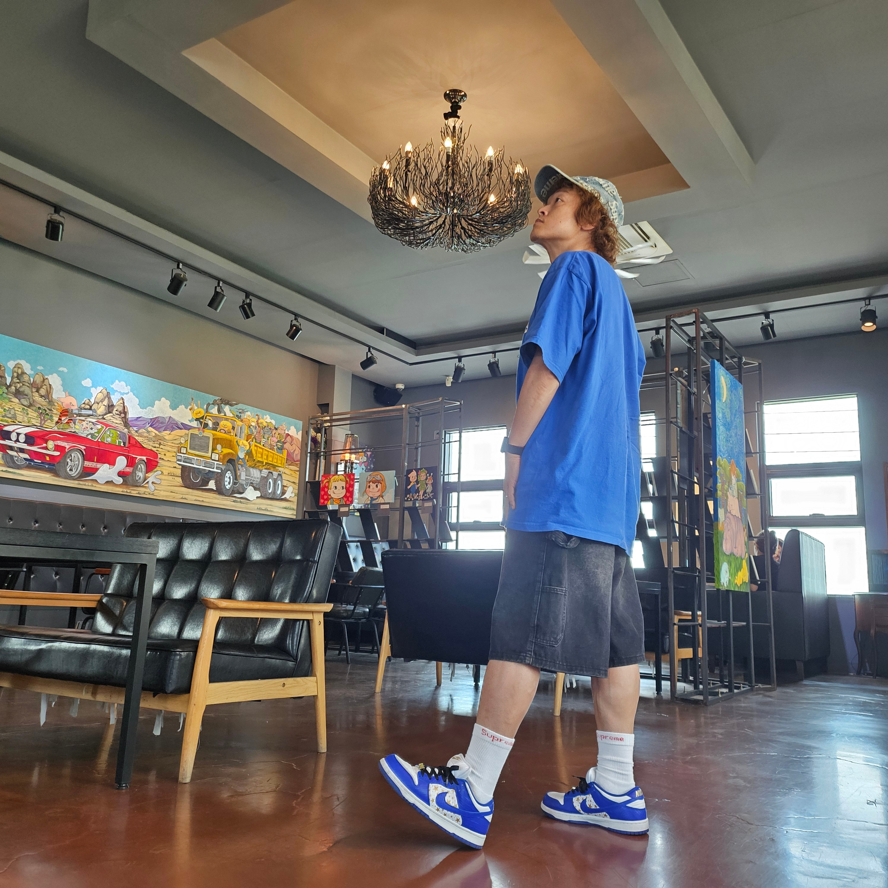Diesel Dx1509 Stainless Steel Chain Necklace Silver, Nike x Supreme SB Dunk Low Hyper Blue 착용 스타일 - 1