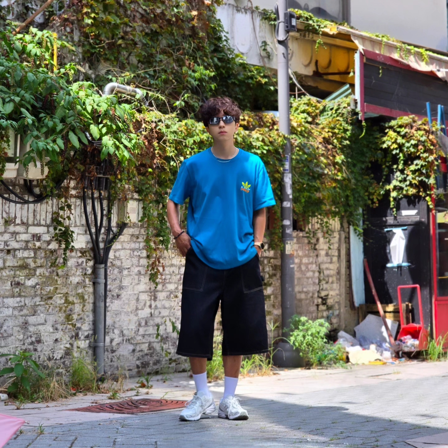 Palace x Adidas Nature T-Shirt Mystery Petrol - 22SS, Samsung Galaxy Watch6 44mm LTE Silver (Korean Ver.) 착용 스타일 - 6