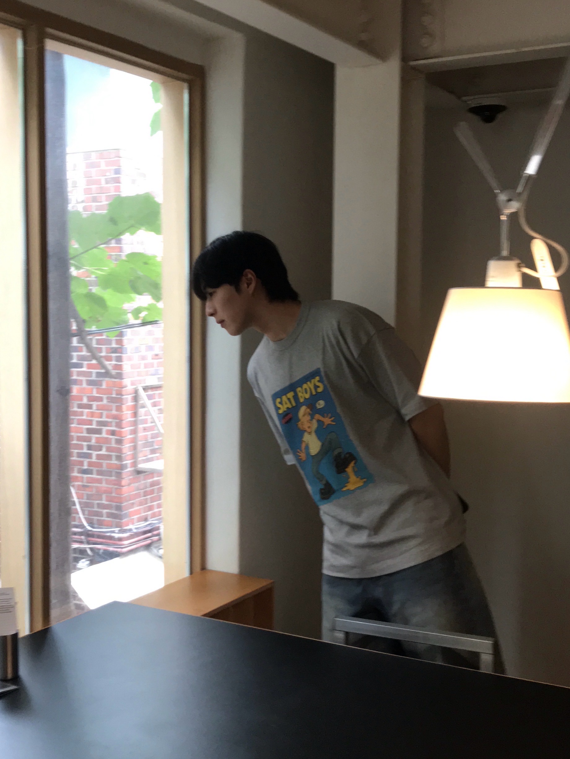STU Sat Boys T-shirt Grey 착용 스타일 - 2