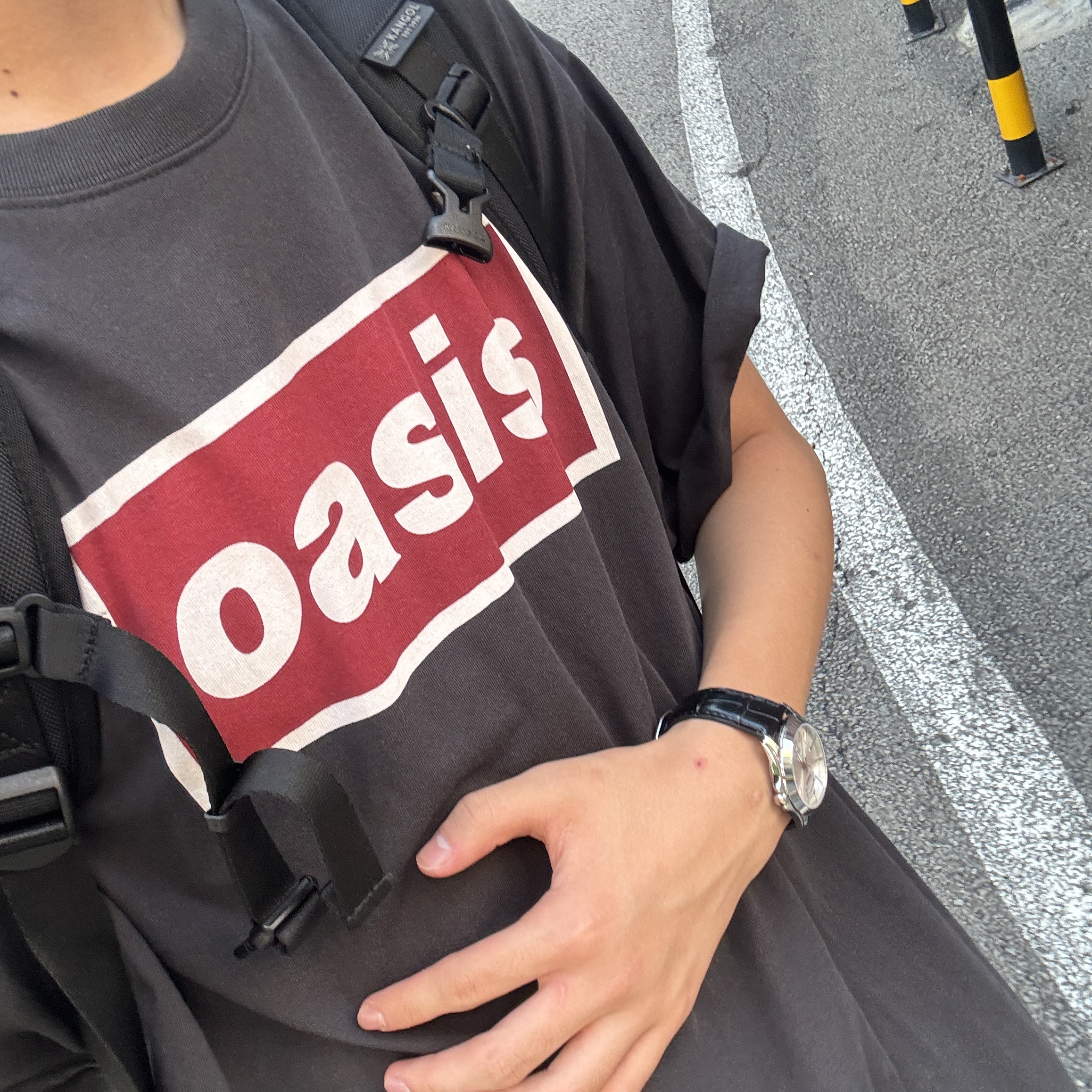 Levi's x Oasis Deca Logo T-Shirt Black, Casio MTP-1370L-7AVDF 착용 스타일