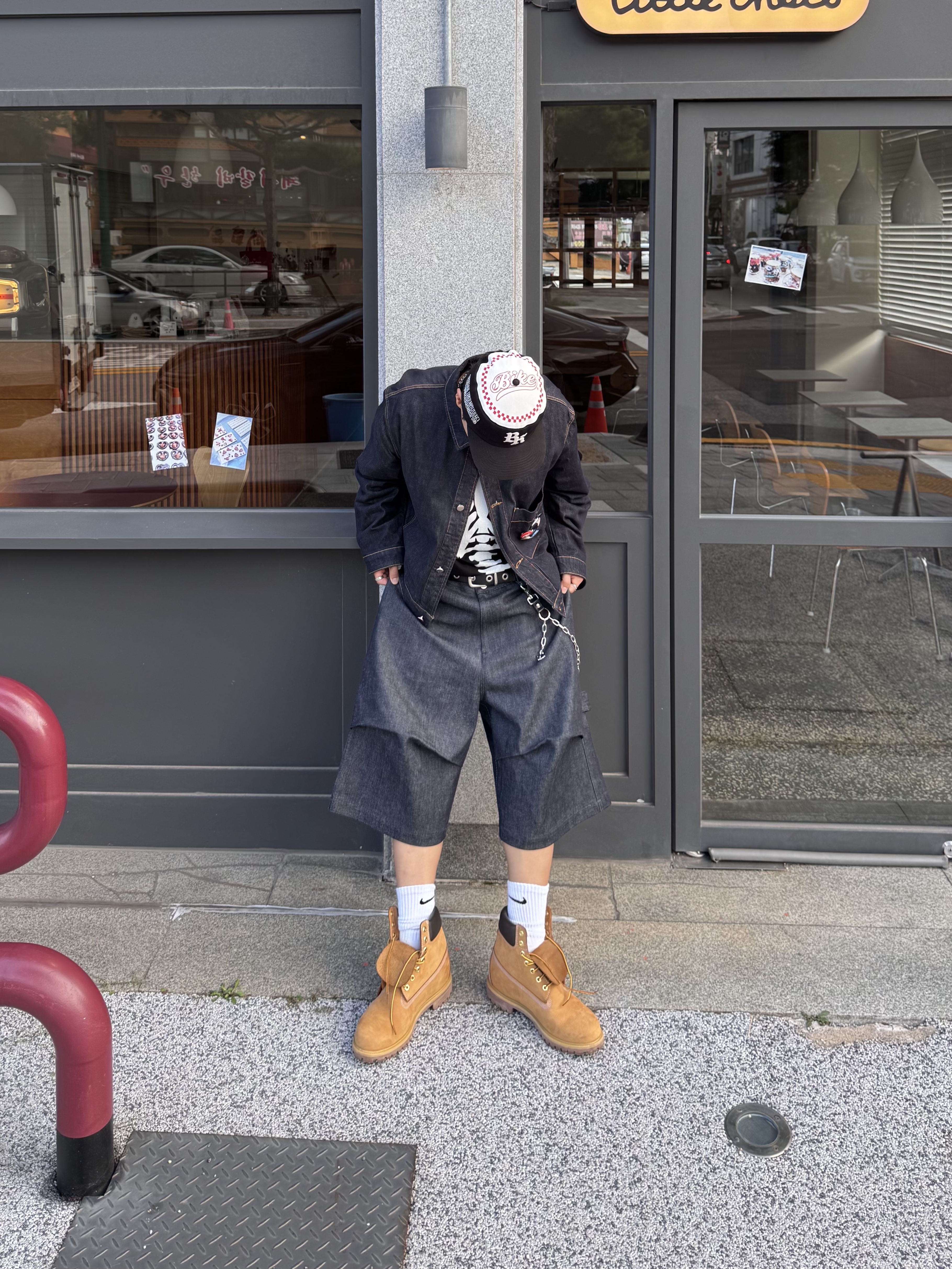 Nonnod Alpine Carpenter Raw Selvedge Denim Shorts Indigo, Timberland Premium 6 inch Waterproof Boot Wheat Nubuck - Wide 착용 스타일 - 9