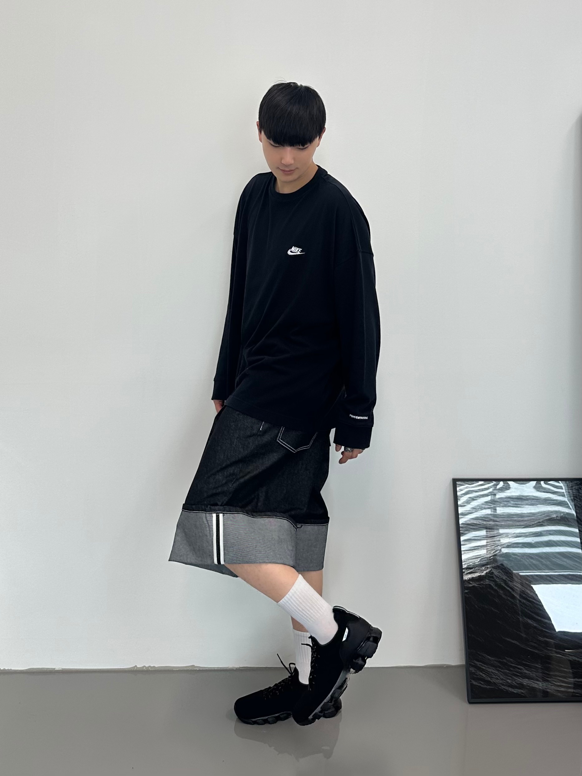 Nike x Peaceminusone LS T-Shirt Black (DR0098-010) 착용 스타일 - 1