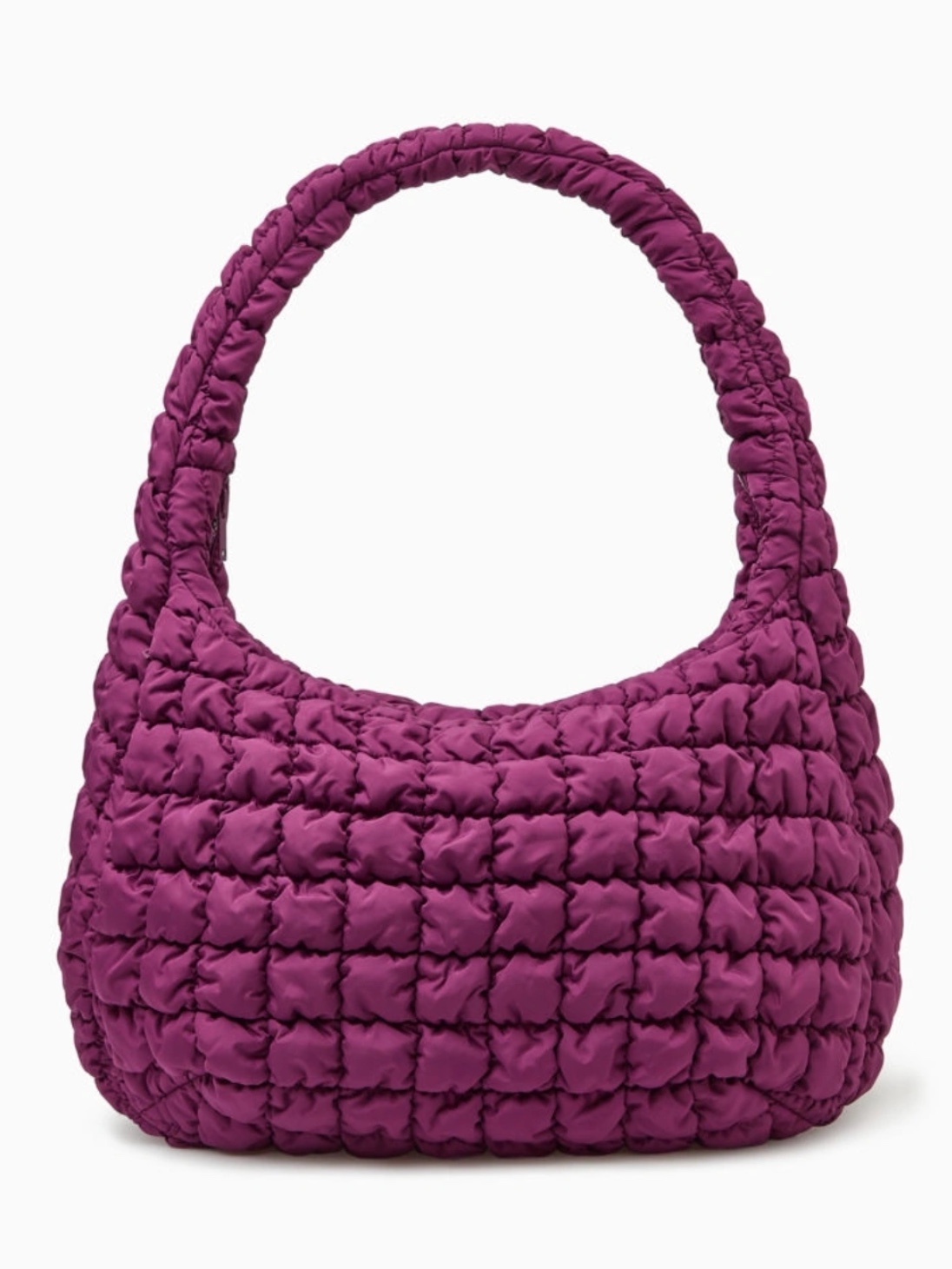 COS Quilted Oversized Shoulder Bag Burgundy 착용 스타일 - 1