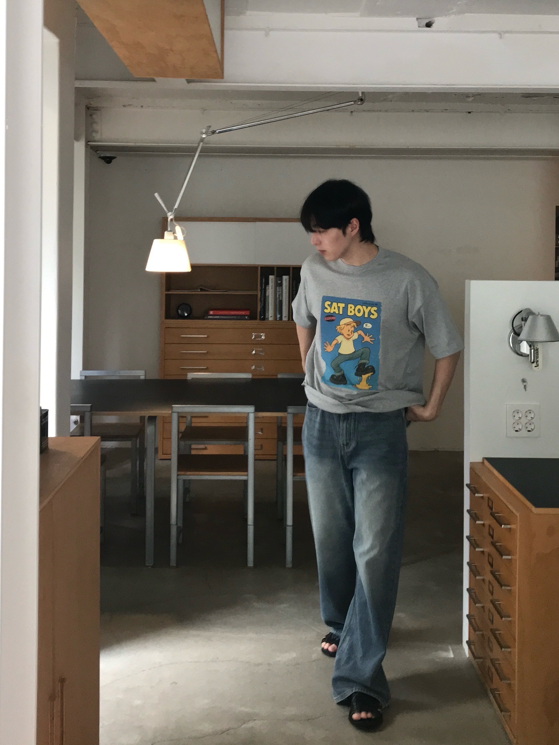 STU Sat Boys T-shirt Grey 착용 스타일 - 7