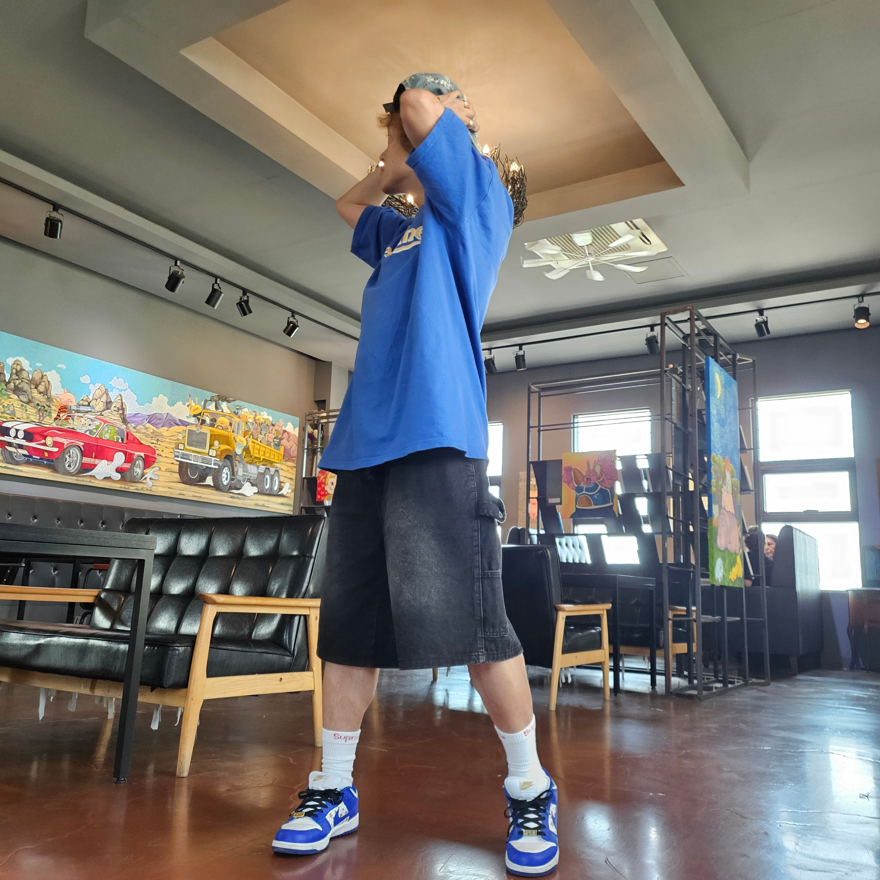 Diesel Dx1509 Stainless Steel Chain Necklace Silver, Nike x Supreme SB Dunk Low Hyper Blue 착용 스타일 - 2