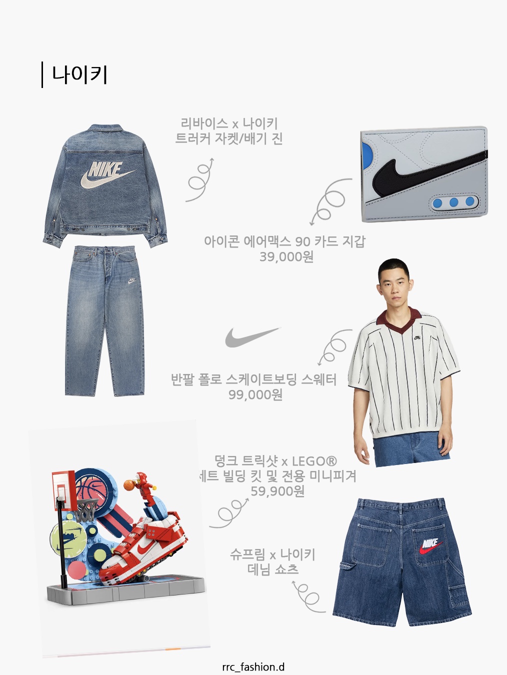 Levi's x Nike Trucker Jacket Light Blue, Levi's x Nike Baggy Jeans Light Blue 착용 스타일 - 2