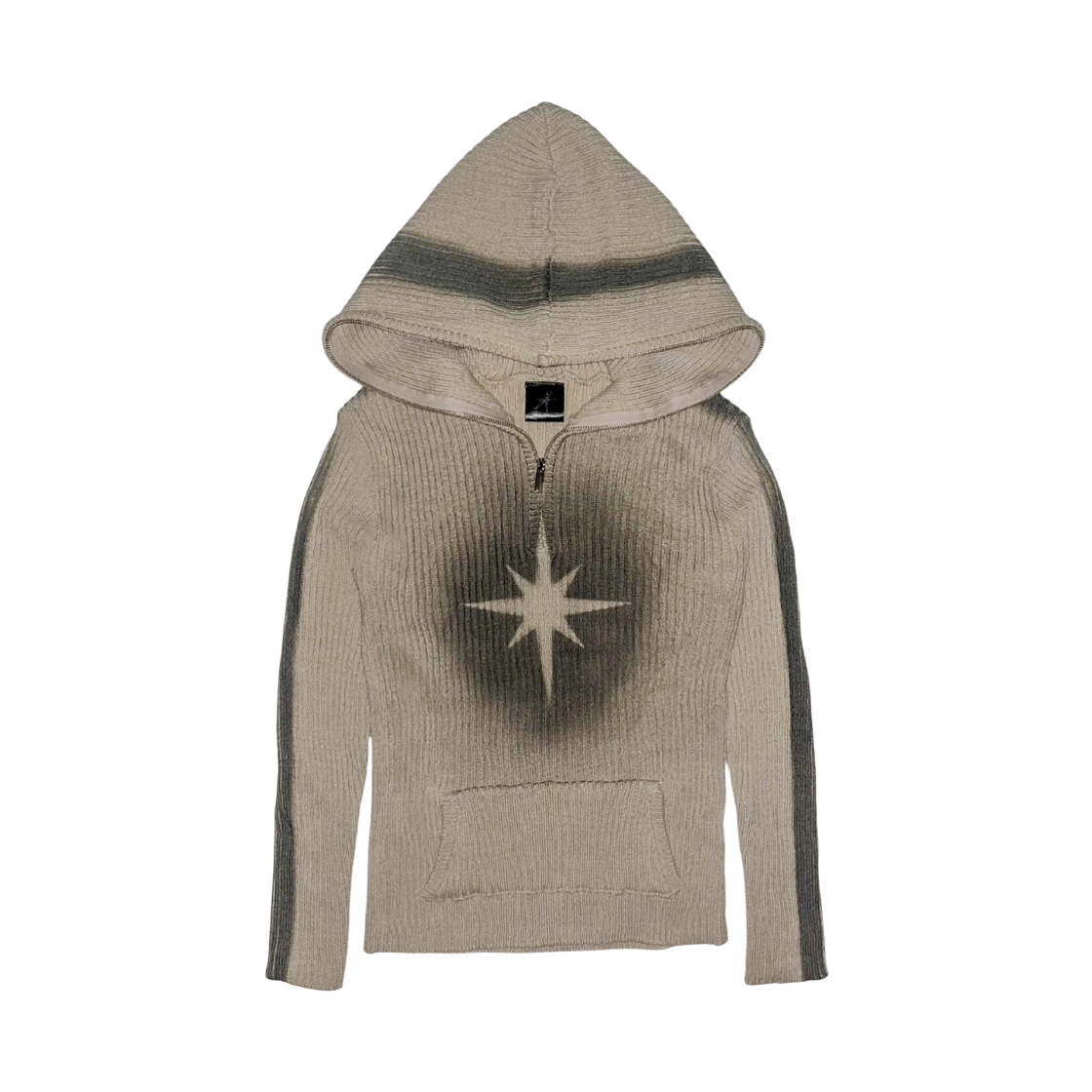 스모크어스타 스프레이 스타 니트 후드 베이지(Smokeastar Sprayed Star Knit Hoodie Beige)