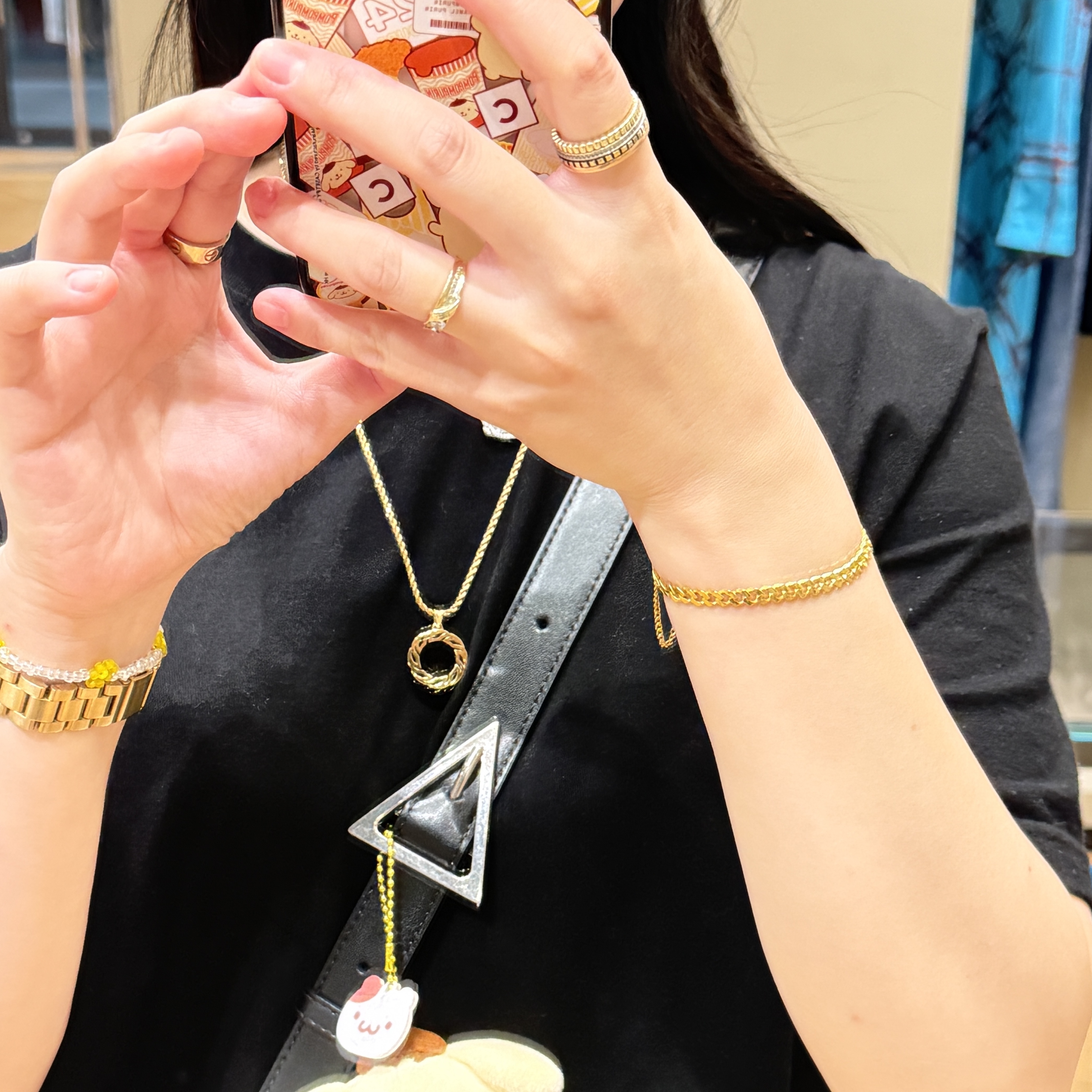 Bottega Veneta Tide Necklace Yellow Gold, Boucheron Quatre Classique Small Ring 18K Yellow Gold White Gold Pink Gold Brown PVD Diamond 착용 스타일