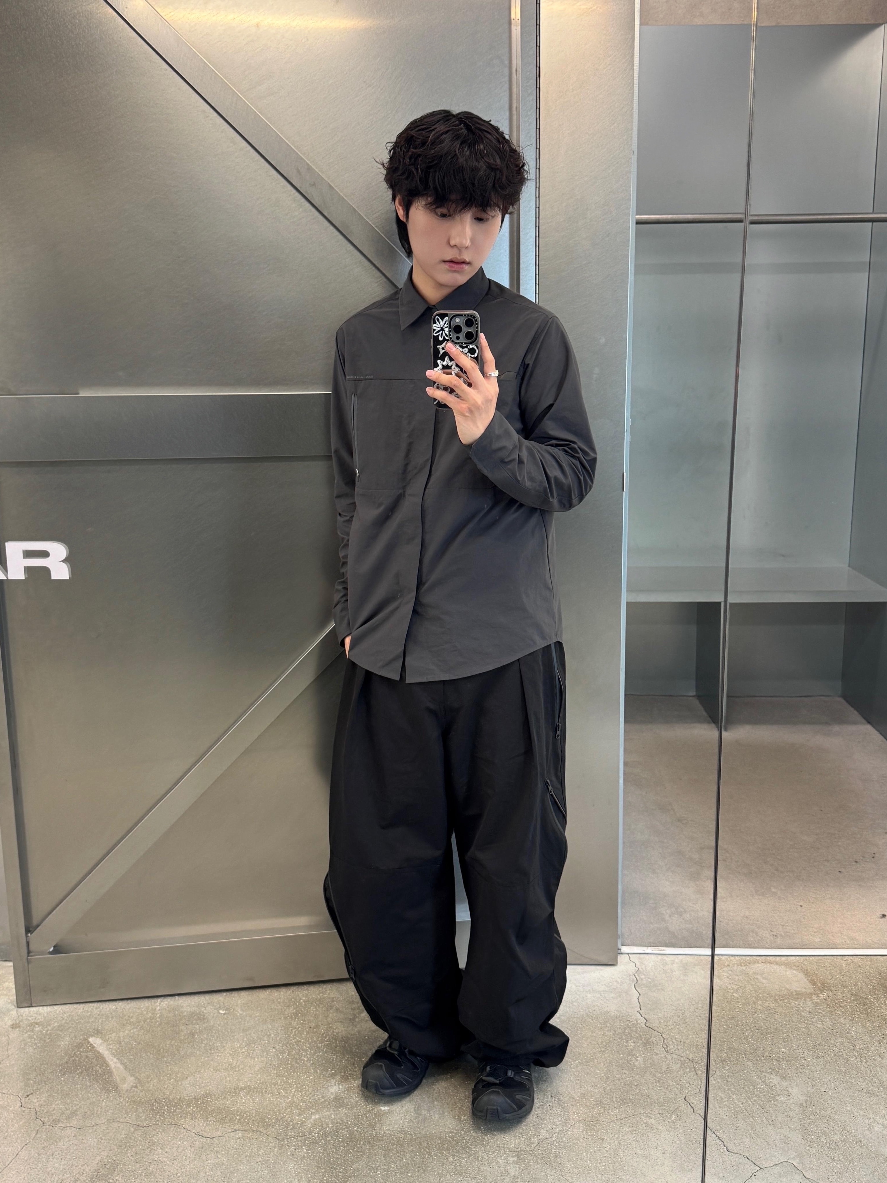 Salomon XA Pro 3D Black Magnet, Sansan Gear Pocket Shirts Charcoal 착용 스타일